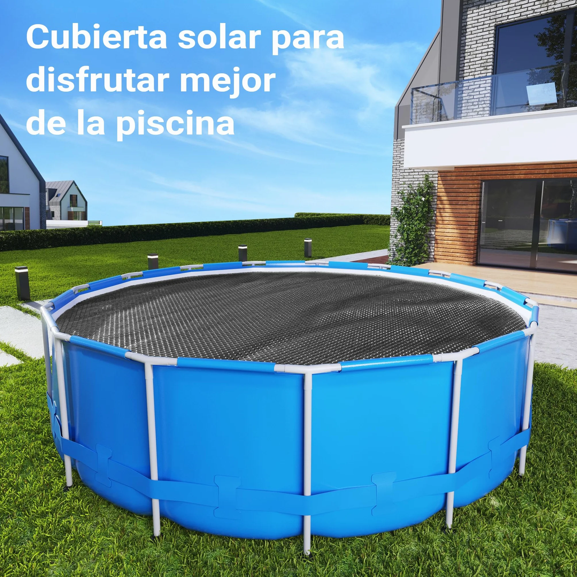Wiltec Lona Solar para Piscina Ø 3,6 m Negra 120 µ Grosor Cubierta Redonda
