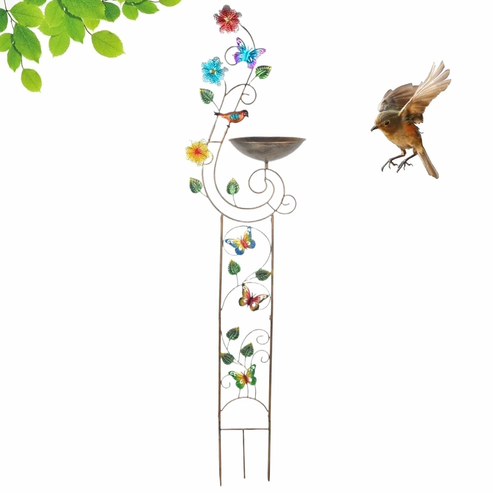 Bebedero Exterior Para Pájaros Bebedero De Agua Decorativo | Bebedero de Aves de Pie En Exterior: Jardín, Patio, Césped, Terraza Y Patio Trasero Al Aire