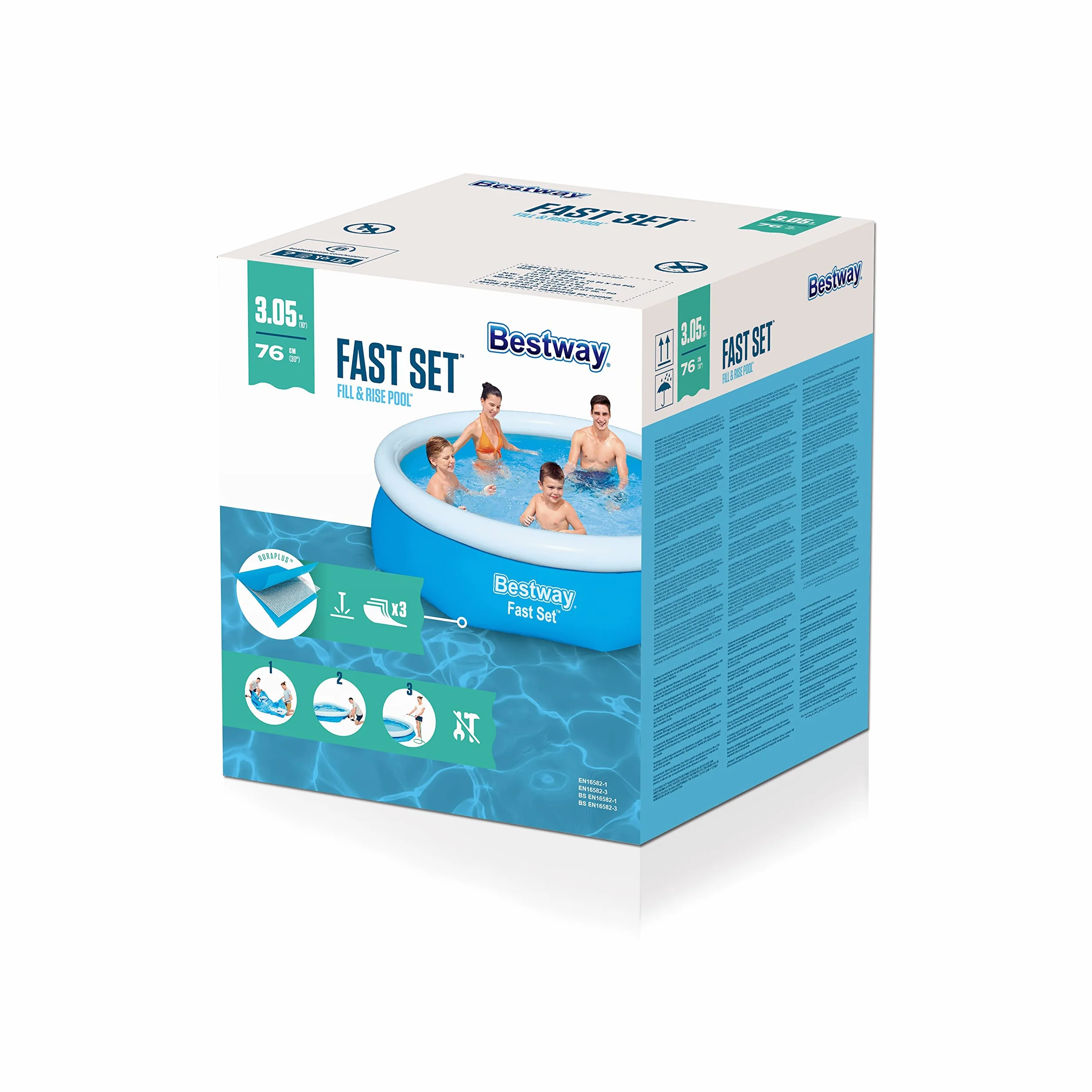 Bestway Fast Set Piscina Redonda Desmontable Autoportante 305 x 76 cm Azul