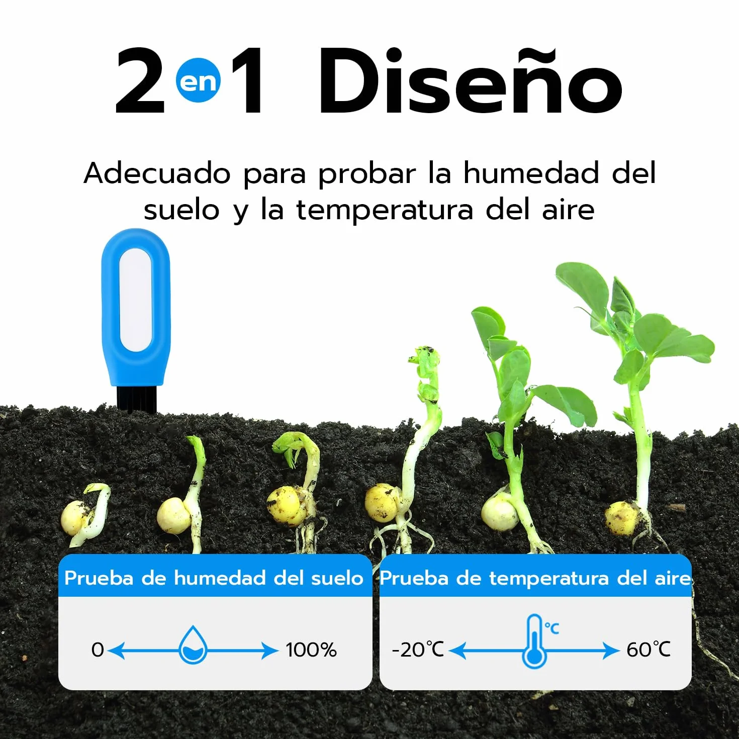 Sensor de humedad del suelo Zigbee, Higrómetro Inteligente Planta, Monitor de Temperatura del Aire