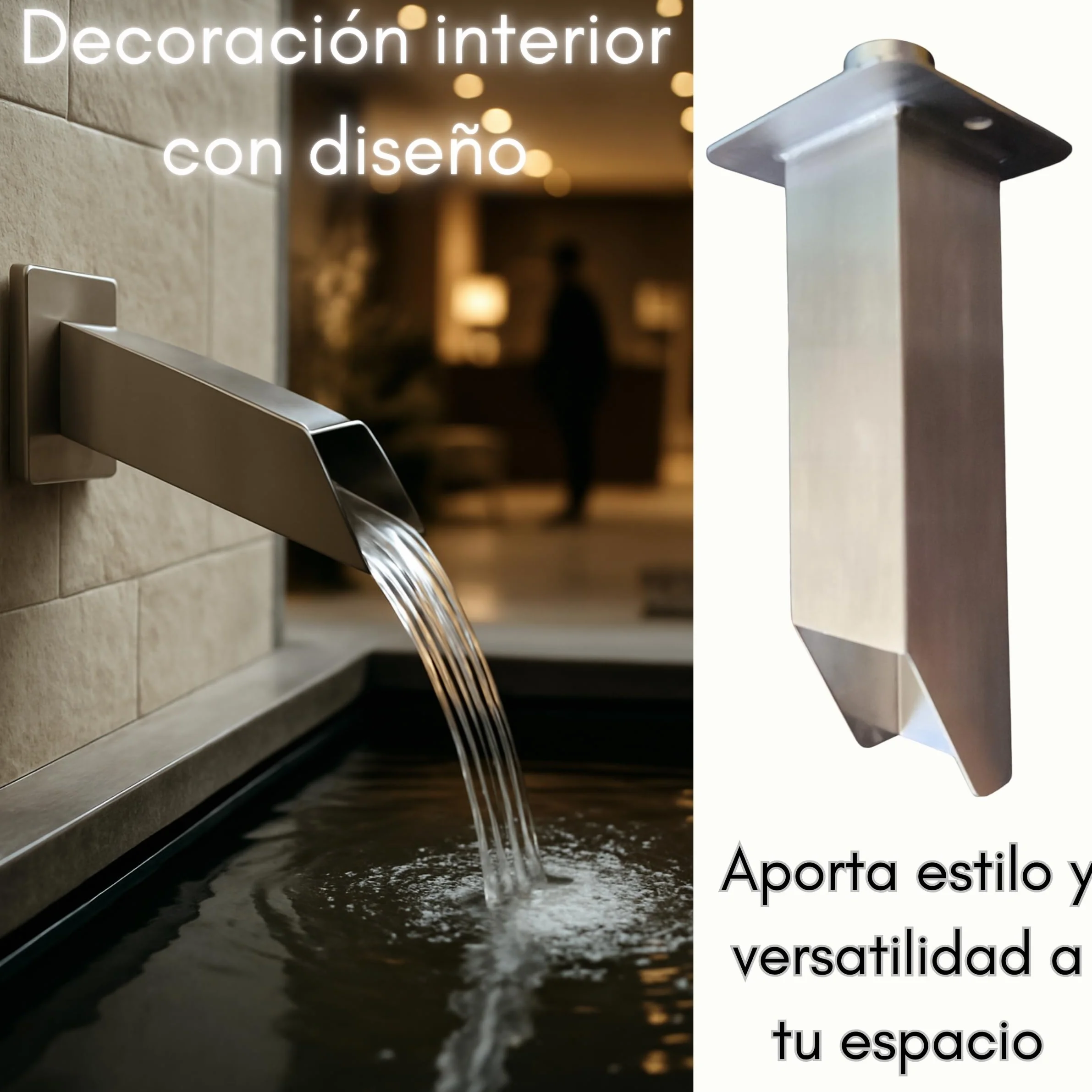 Boquillas para Fuente de Agua en Muro Caño de Pared Efecto Cascada Decoración Piscina AGUADECORATIVA CH-02
