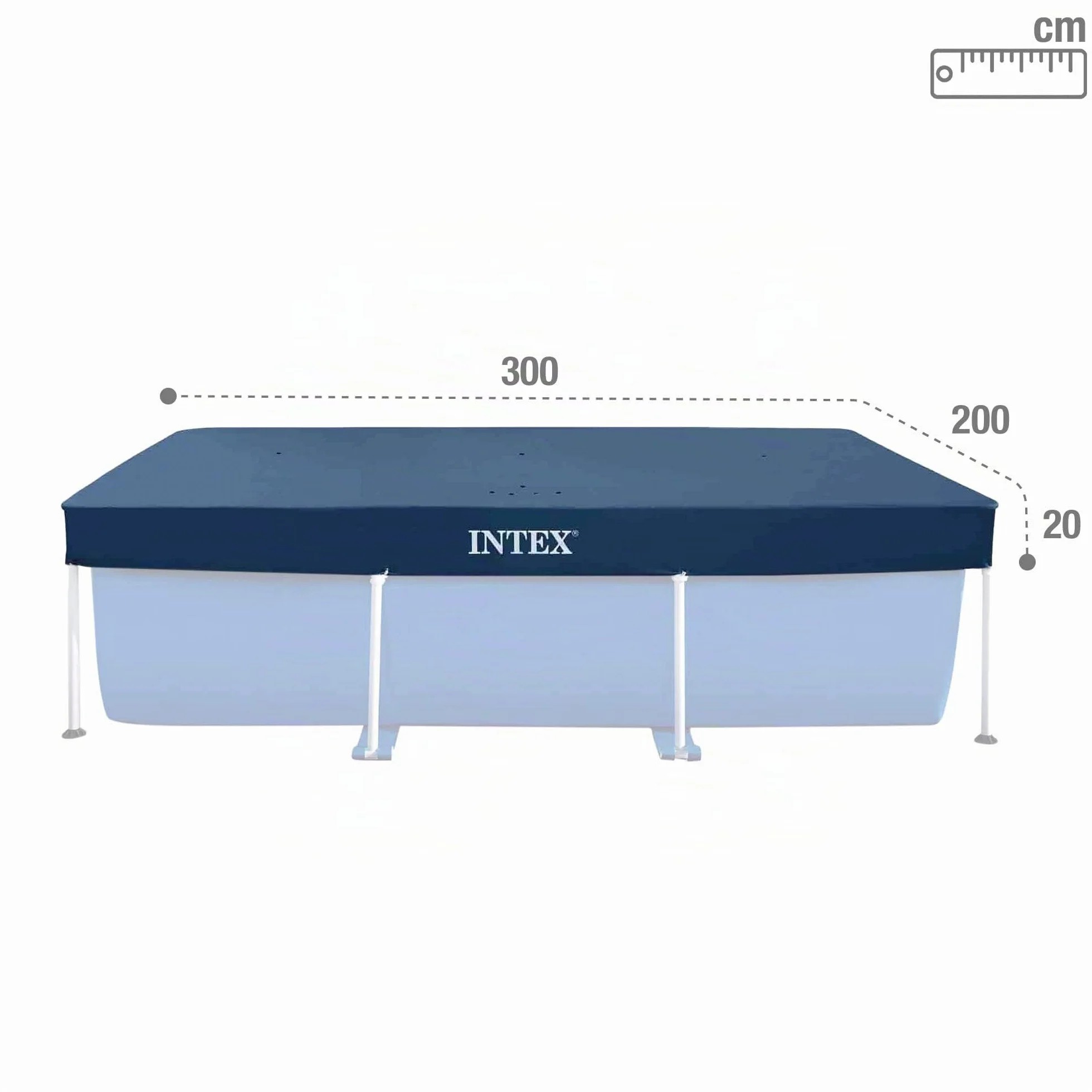 Intex Cobertor Piscina Rectangular 300 x 200 cm Azul