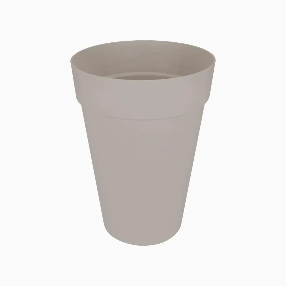 Elho Loft Urban Round High 42cm Maceta - Warm Grey | Ø 42 x Al. 56 cm | Apta para exterior | Plástico 100 % reciclado