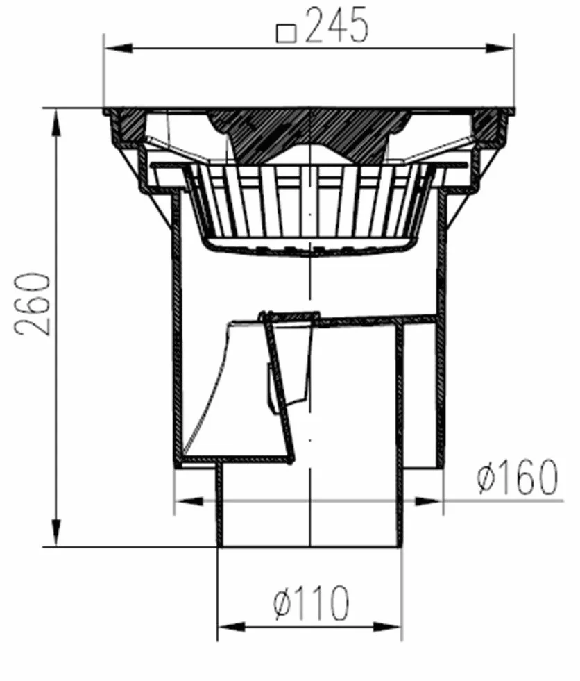 Rejilla de hierro fundido para desagüe de patio 12500 kg 328-Z
