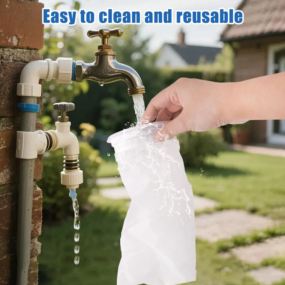 Filtro de Agua de Lluvia Lavable para Tanque IBC, Accesorio de Nailon con Tapa, 3 Unidades