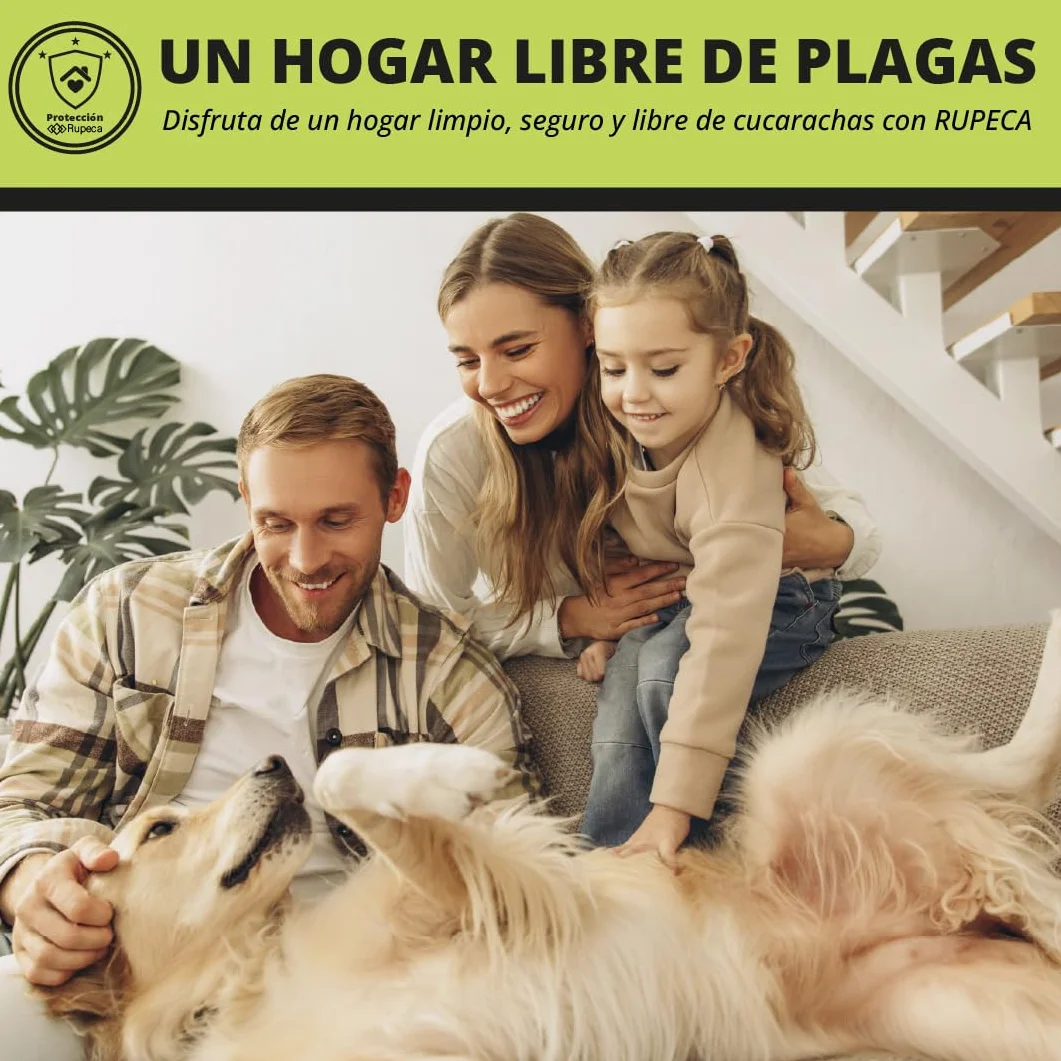 RUPECA Trampas Adhesivas para Cucarachas Sin Tóxicos – Control de Plagas Seguro para el Hogar – Trampa Anti Cucarachas Interior Discreta y Duradera