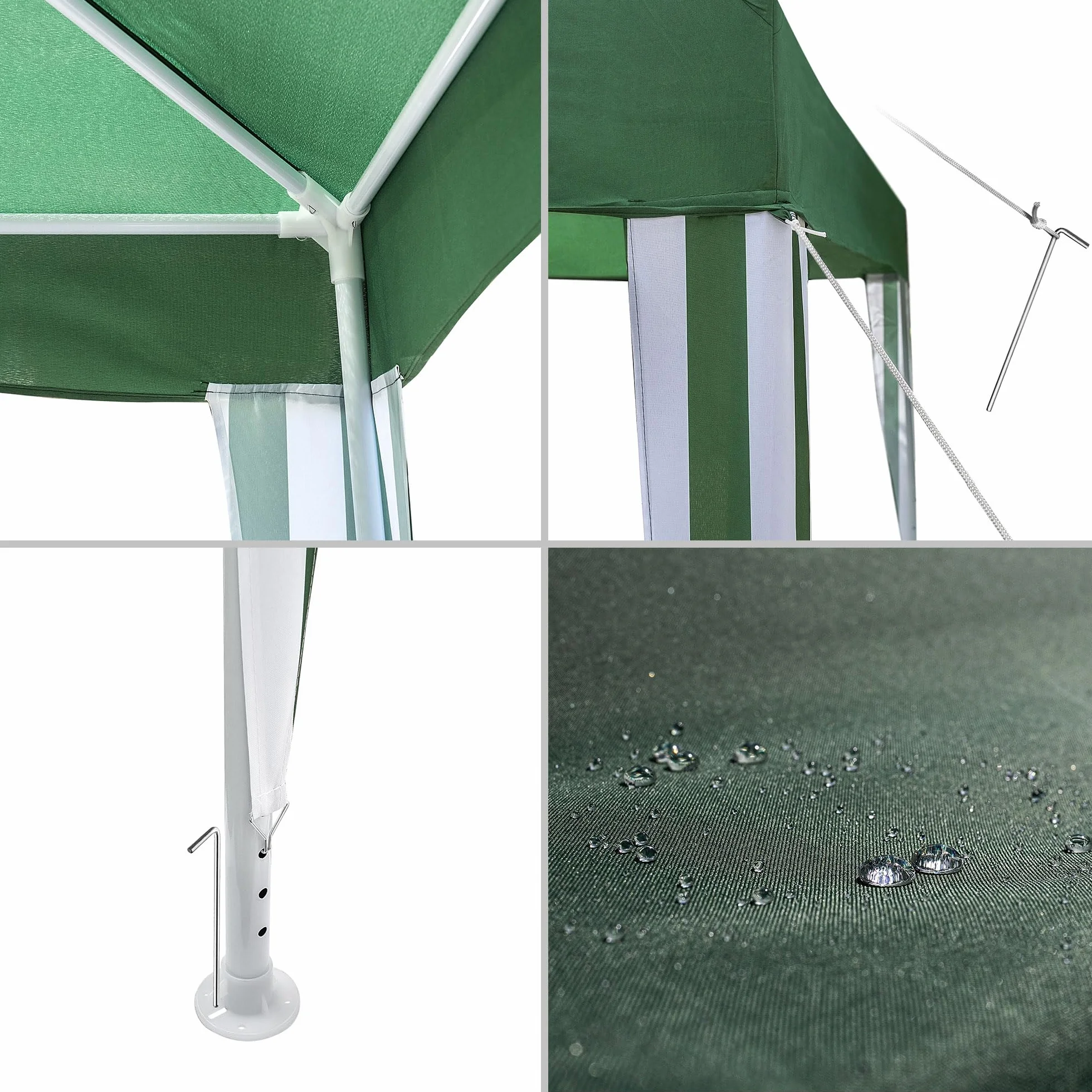 KADAX Cenador plegable para jardín 2,9x2,9x2,55 m resistente a la intemperie verde