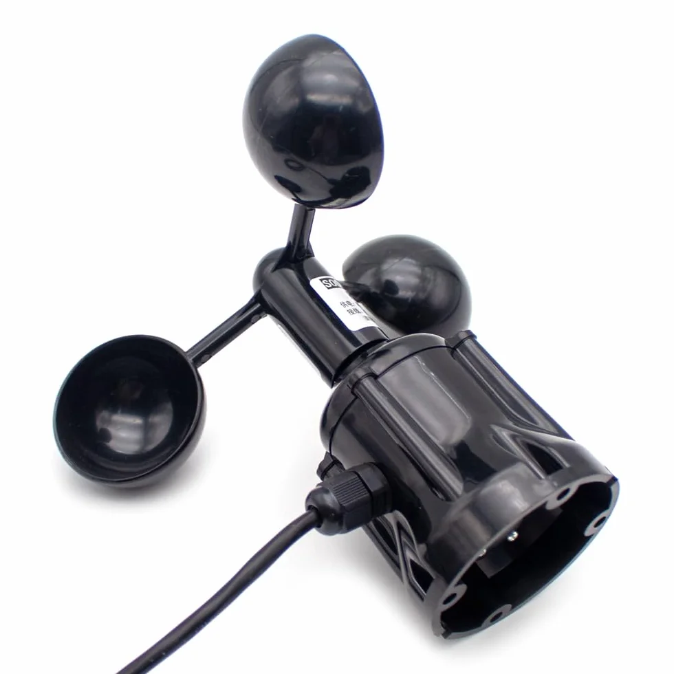 Sensor de Velocidad del Viento RS485 Policarbonato 0-30 M/S Anemómetro Tres Cazoletas MODBUS-RTU