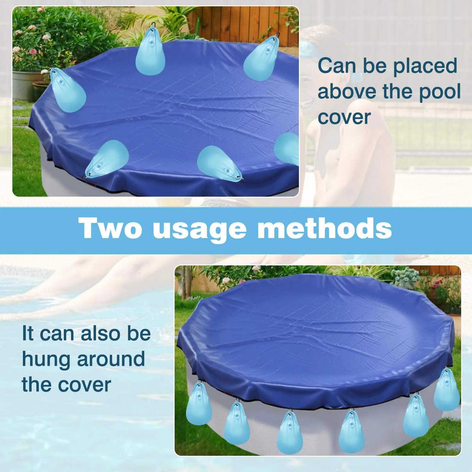 Cojín de Aire para Cubierta de Piscina PVC 34x23 cm, Almohada Inflable para Piscinas de Invierno