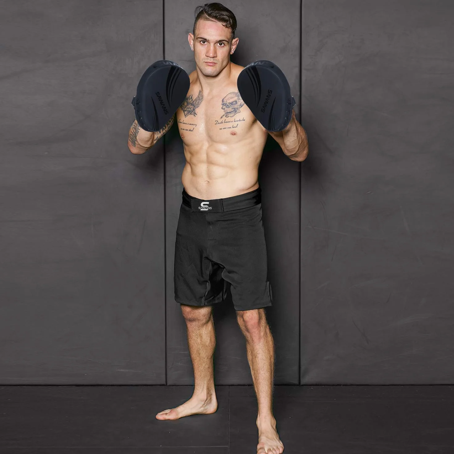 SAWANS® Almohadillas de boxeo de piel para kickboxing, Muay Thai y entrenamiento