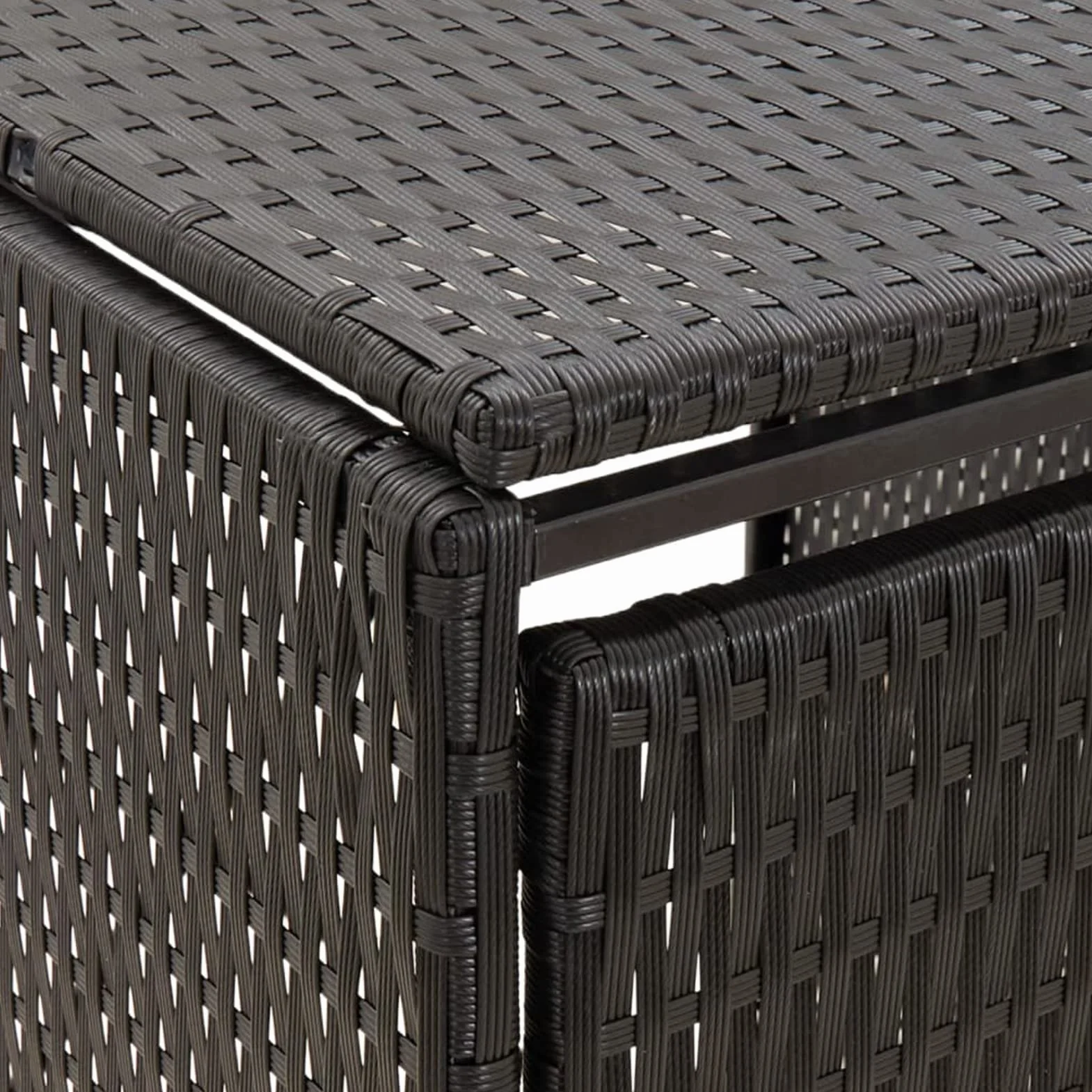Gecheer Cobertizo Basura Exterior 140x80x117cm Negro PE para 2 Contenedores