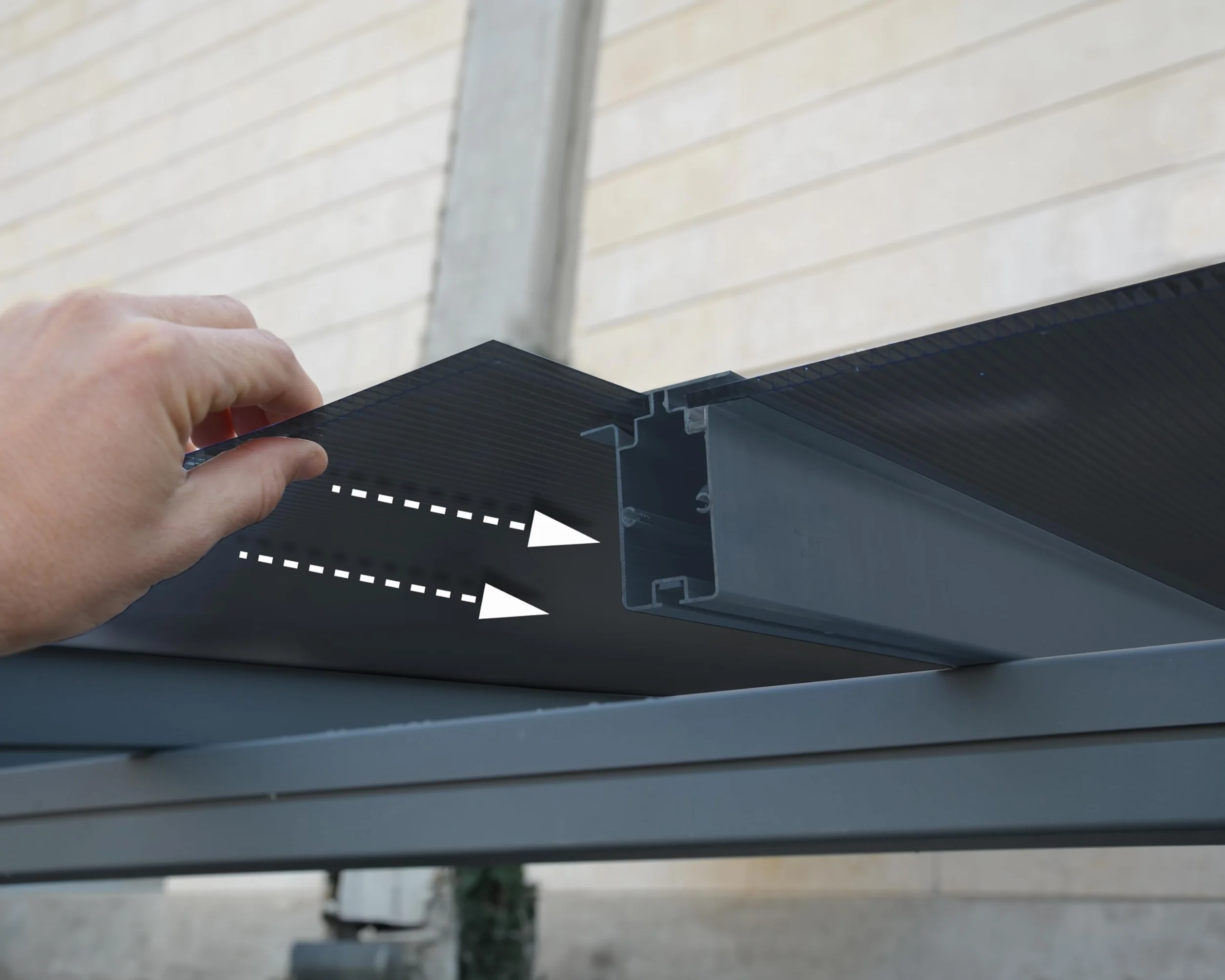 Canopia by Palram Carport Verona 5000 504 x 299 cm - Cobertizo de Policarbonato Antracita para Coches de Aluminio