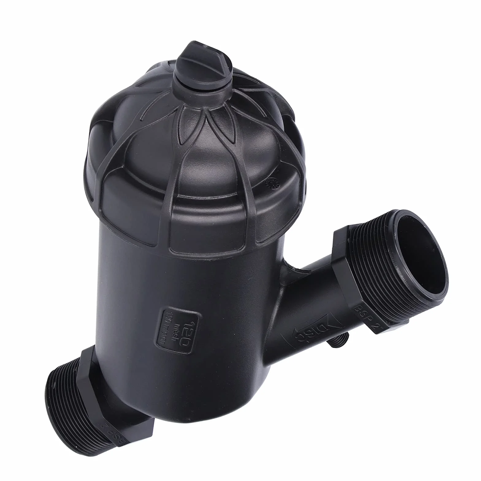 G2 Rosca macho Y Tipo Filtro de disco Tratamiento de agua Herramienta de filtración de alta eficiencia para riego agrícola Pantalla de plástico de acero inoxidable 25.3x21.5x11.7cm
