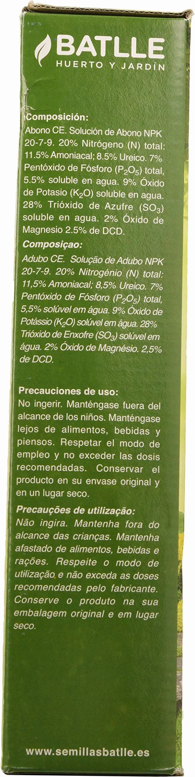 Batlle Fertilizante Césped 1,5 kg Abono Órgano-Mineral NPK 20-5-10 Acción Rápida Verde Intenso