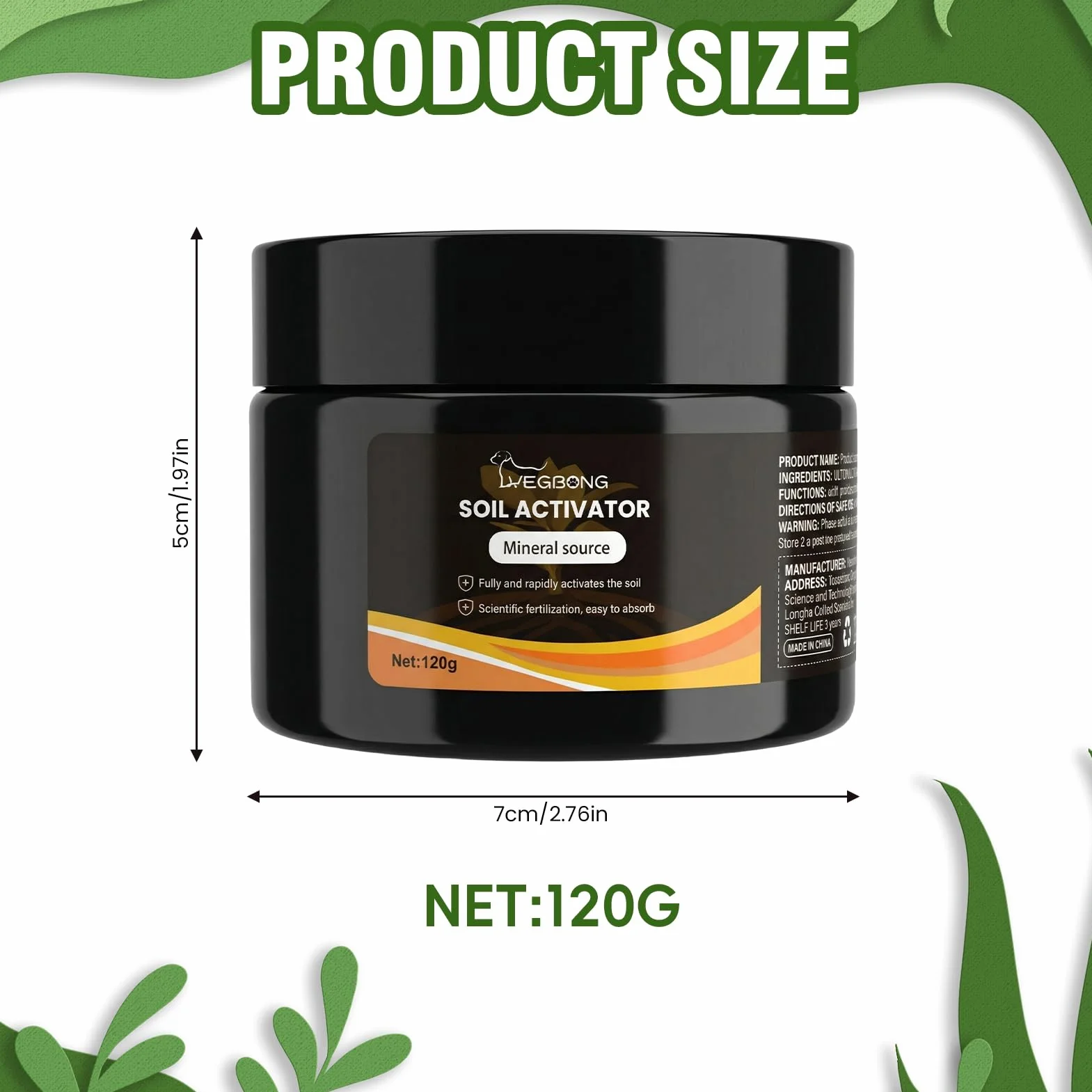 Activador de suelo natural para plantas de interior 120 g mejorador de raíces