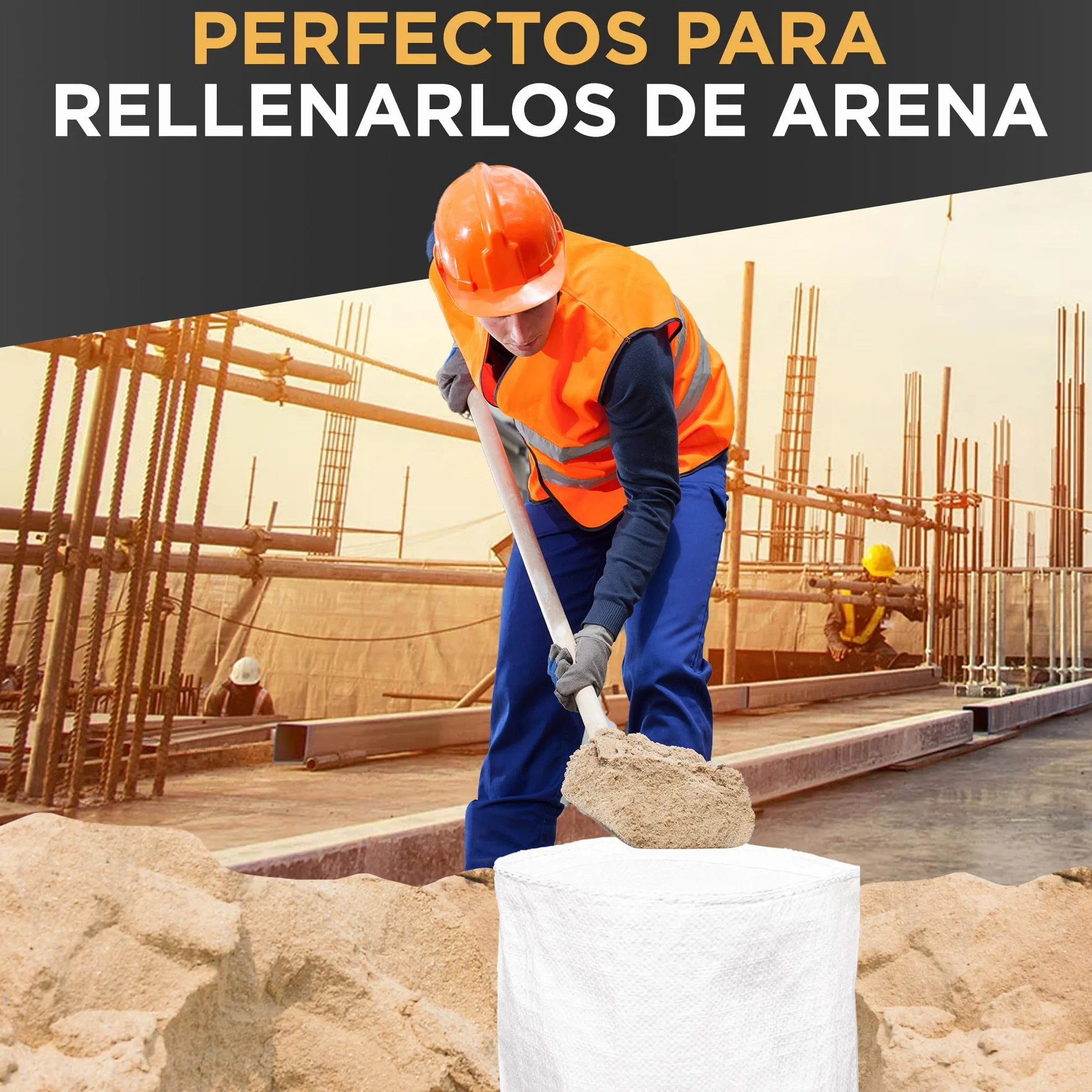 Sacos para Escombros de Obra Pack 20 - 40x60 cm - Capacidad 20 kg - Rafia