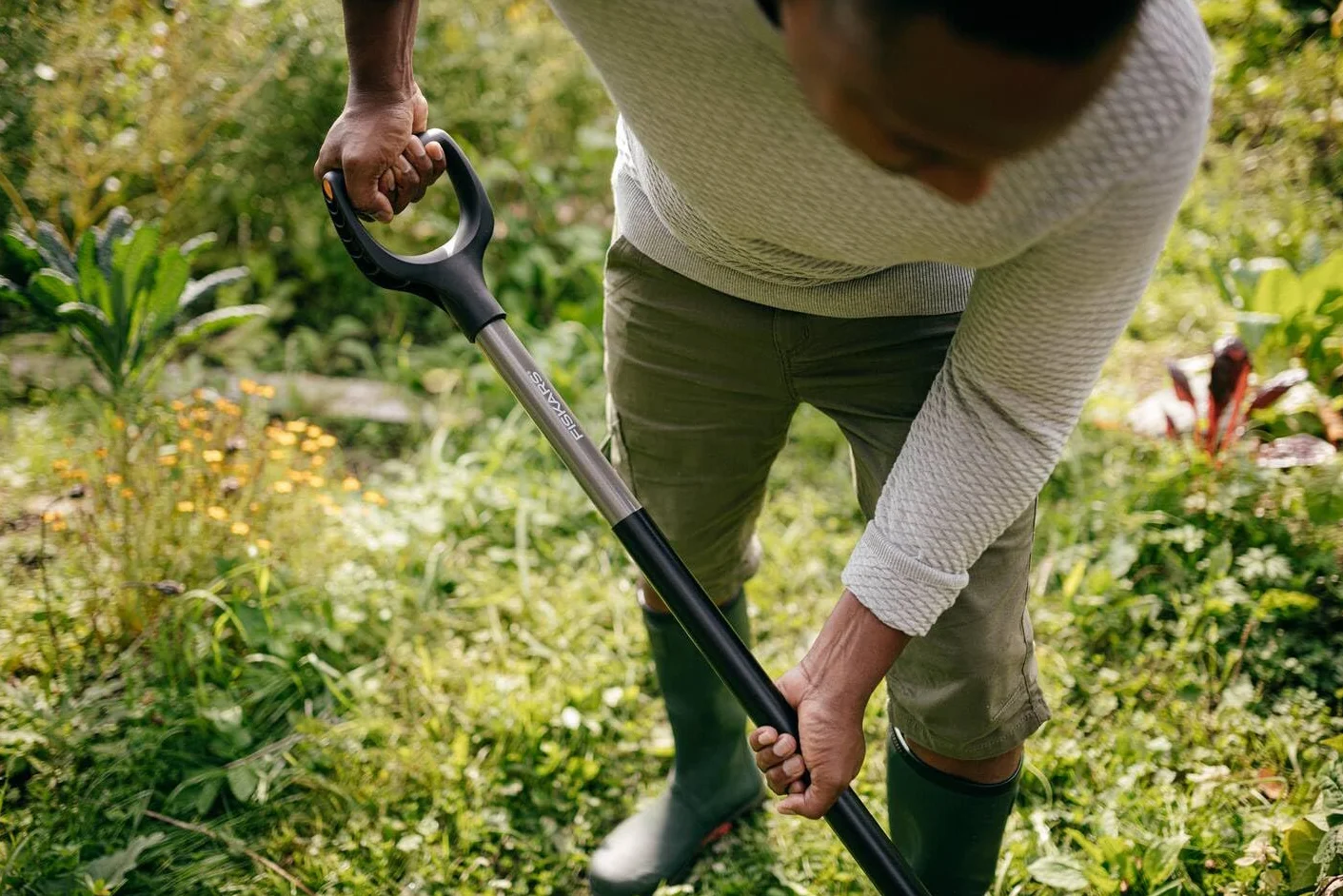 Fiskars Horca de jardín 4 púas 132 cm Acero al boro Gris/Negro