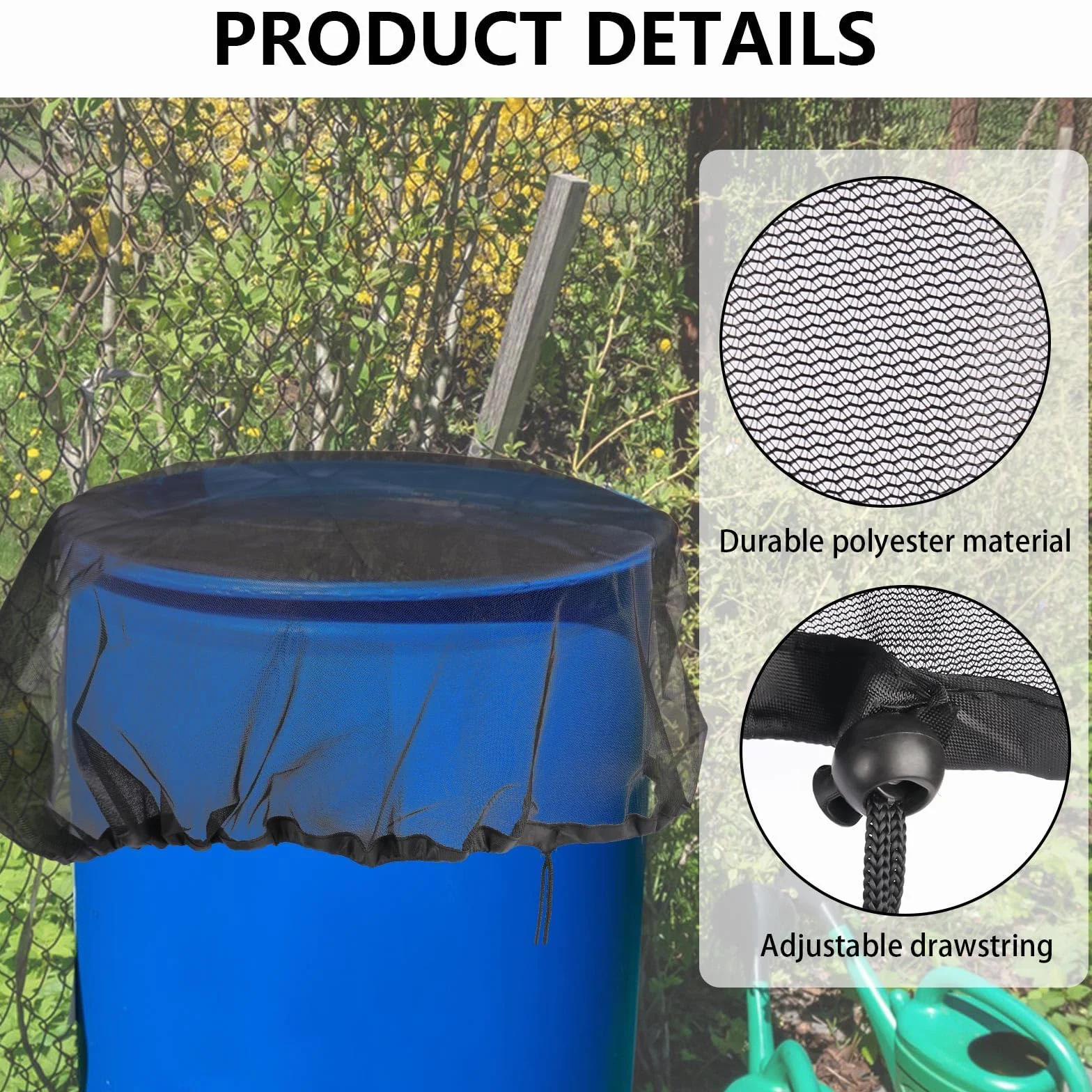 Red Protectora para Barriles de Lluvia 95 cm Ajustable Resistente a la Intemperie