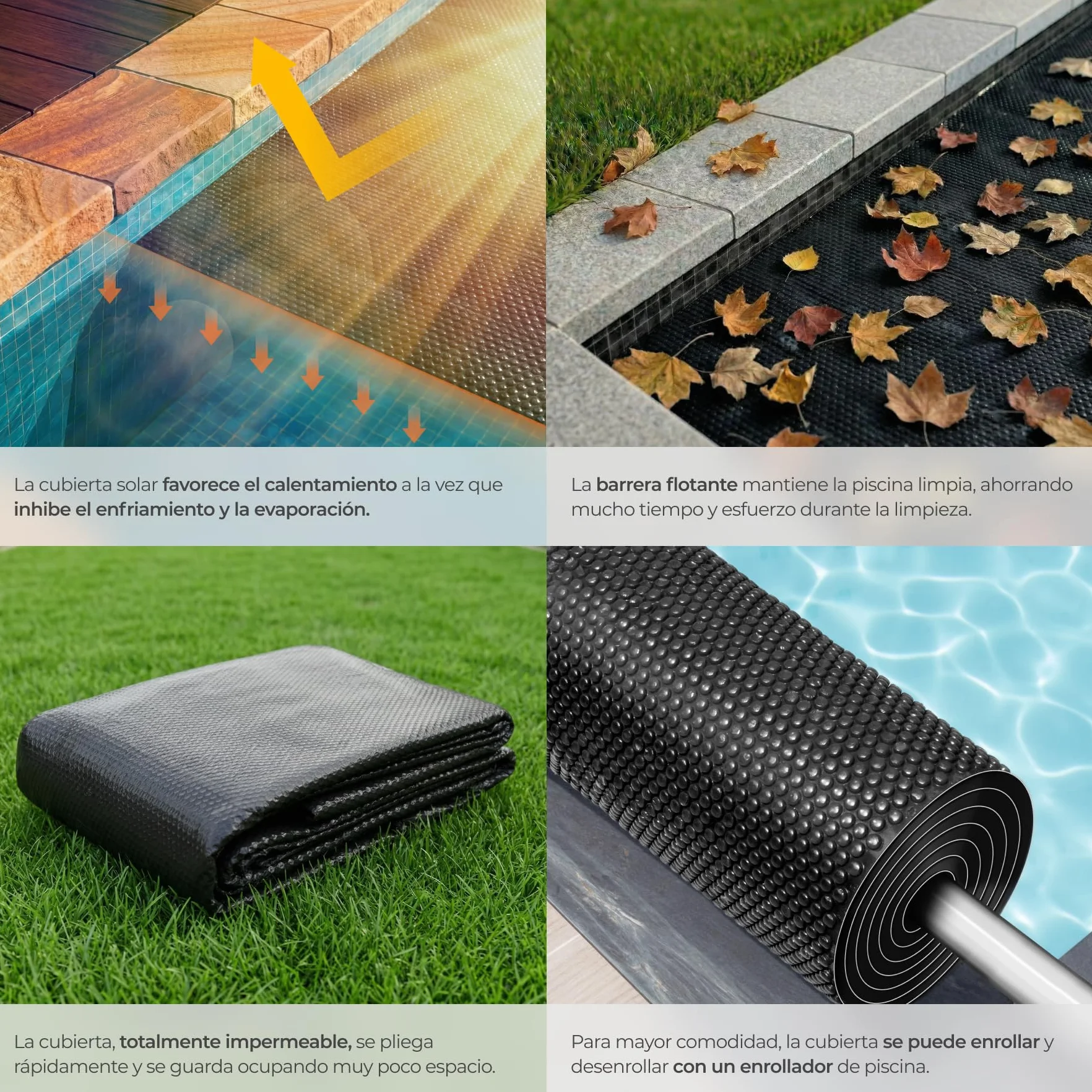 Cobertor Solar para Piscina Desmontable 160 x 260 cm Negro