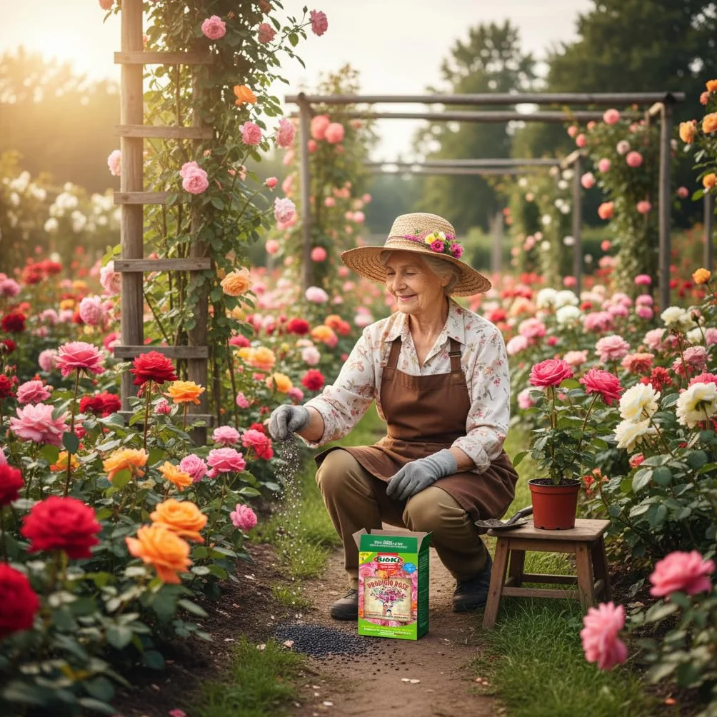 Bioki Prodigio Rose Abono mineral para rosas y plantas florales 900 g