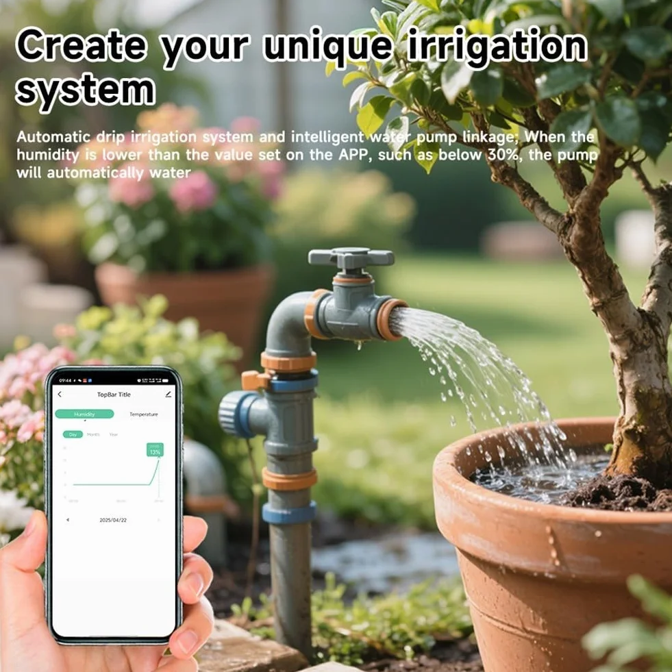 Smart SOILs Sensor de humedad Tuya monitor inalámbrico riego plantas detección temperatura medidor humedad jardín interior exterior Zigbee
