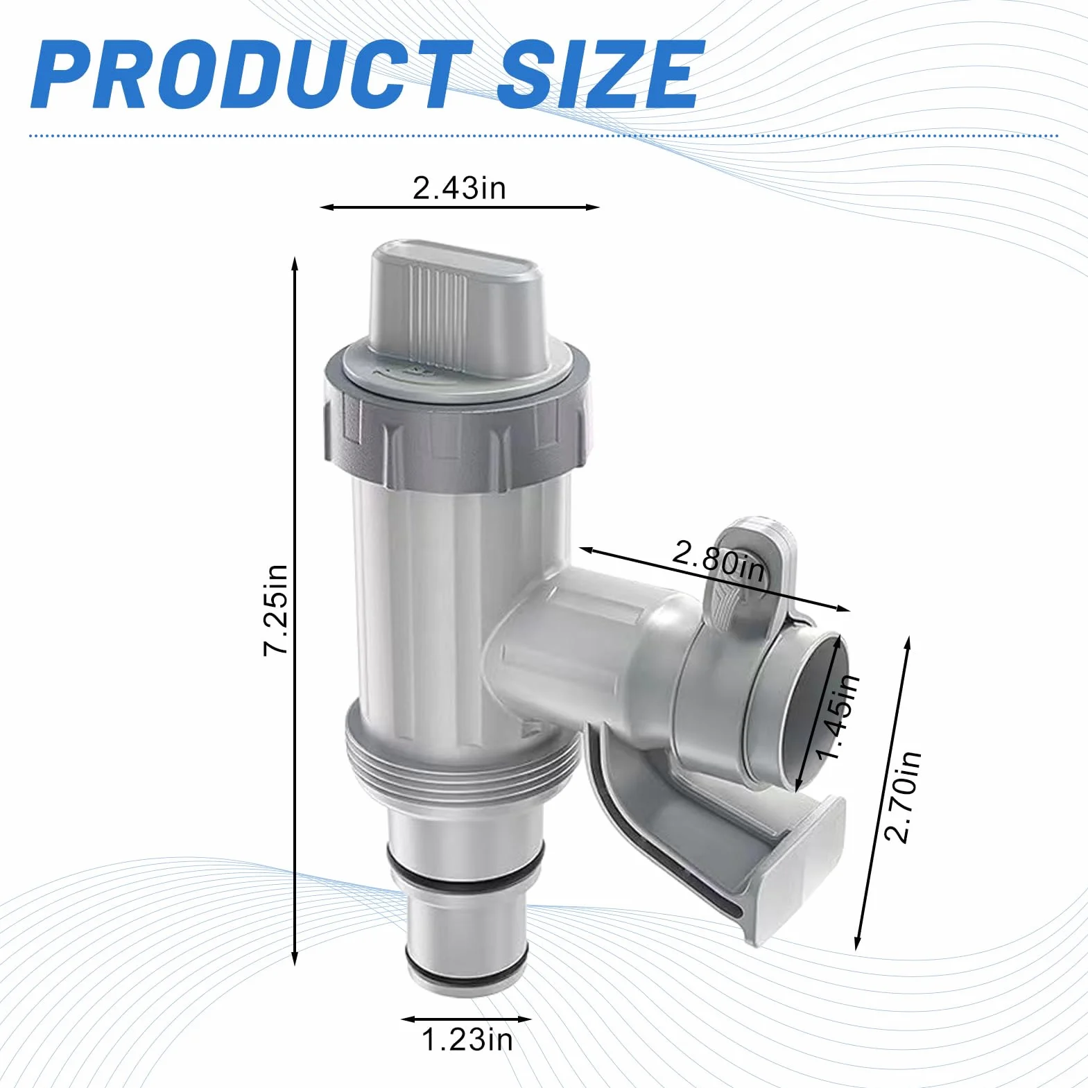 Válvula de émbolo de piscina Plus 2 en 1 repuesto para Intex/Bestway/Coleman grifo de paso