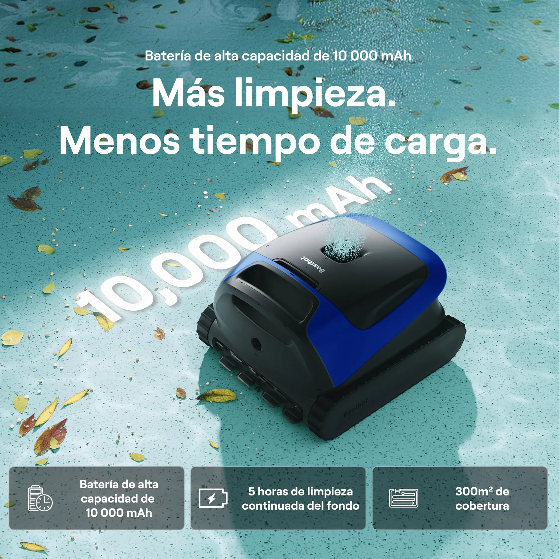 Beatbot Sora 30 Robot Piscina limpiafondos y Paredes, 25700 LPH, Azul Marino
