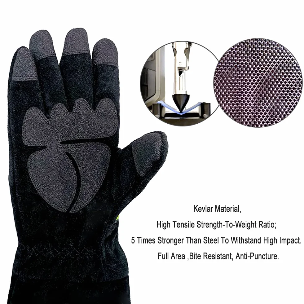 Guantes a prueba de mordedura de serpiente Kevlar Reforzado Herramienta de manejo de animales