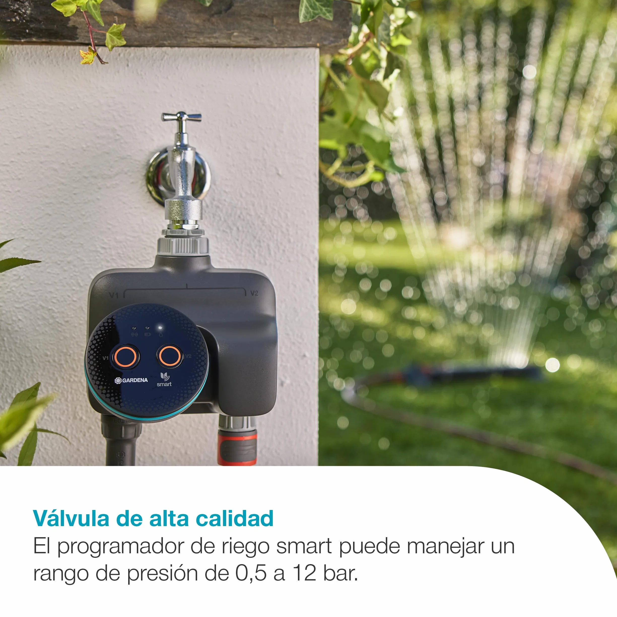 Gardena Programador de riego dual smart 19034-20 para dos espacios de jardín