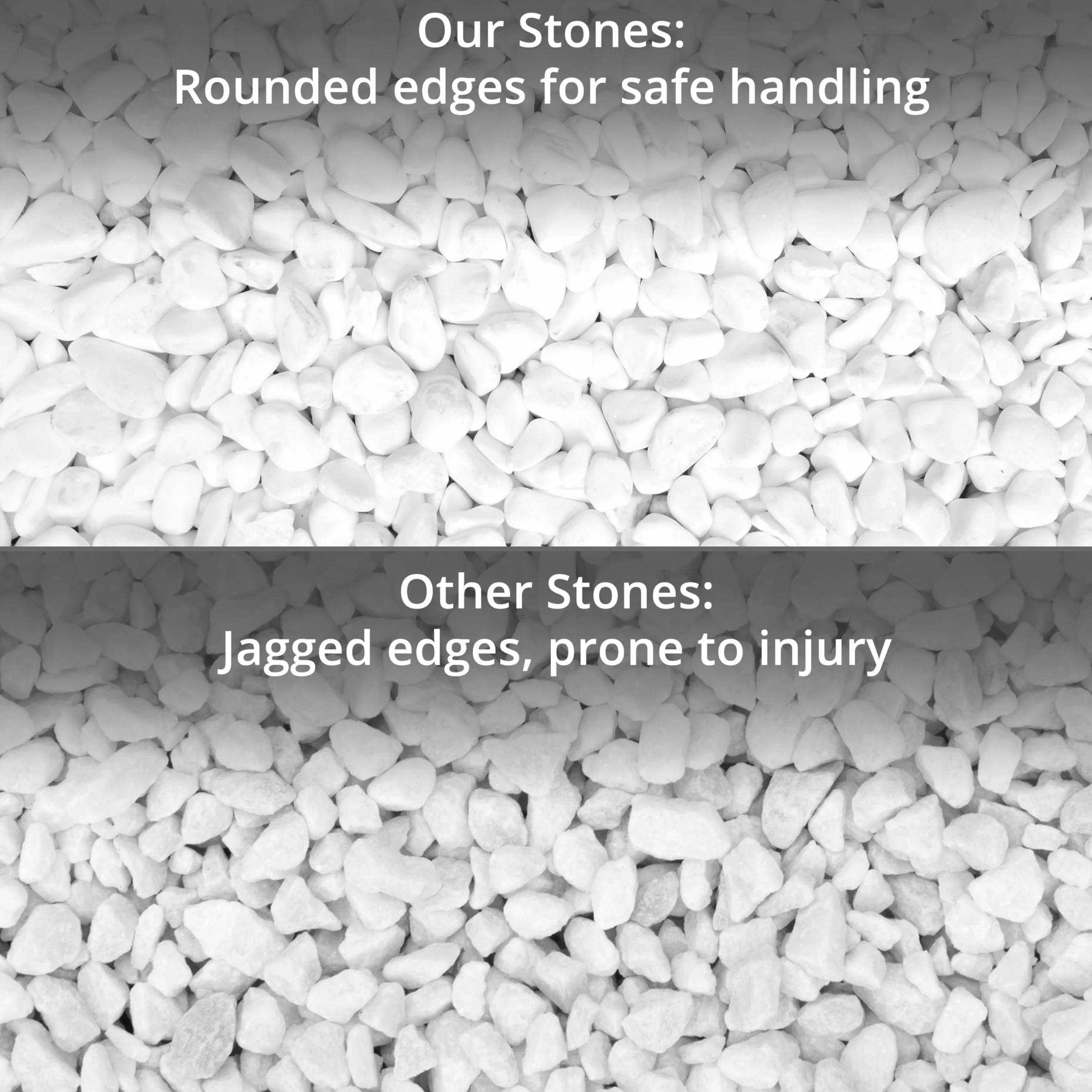Natural White Stone Decorative Pebbles 1,35 kg - Aquarium, Terrarium, Planter, Vase Filler - Indoor Outdoor Garden Stones