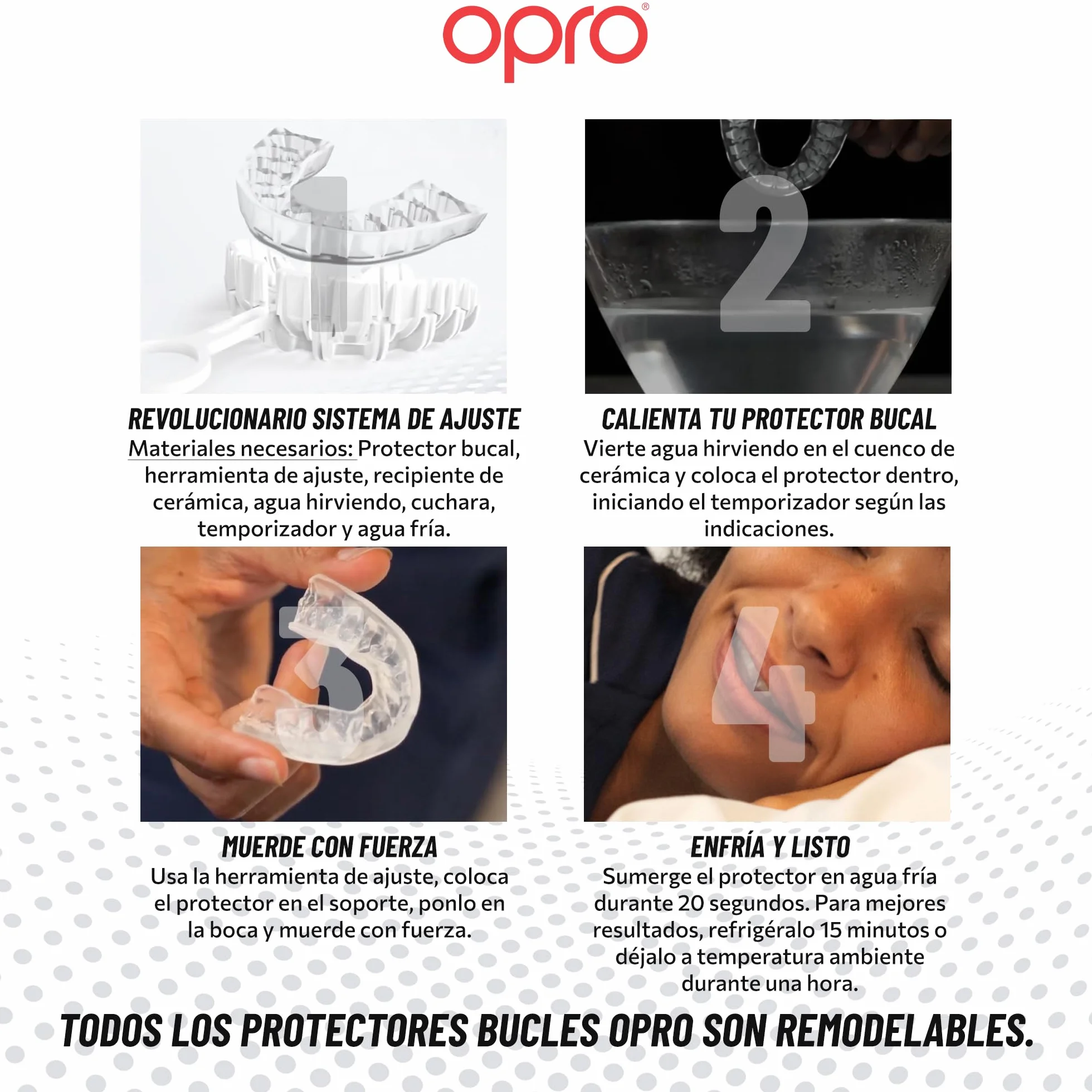 OPRO Protector nocturno para bruxismo, alivio ATM, ajuste entallado, estuche incluido