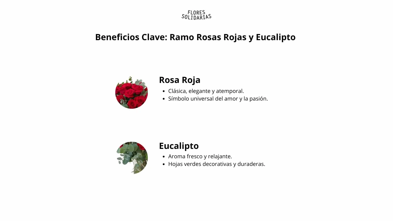 Ramos de Flores Naturales Rosas Rojas Eucalipto Fresco Regalo San Valentín