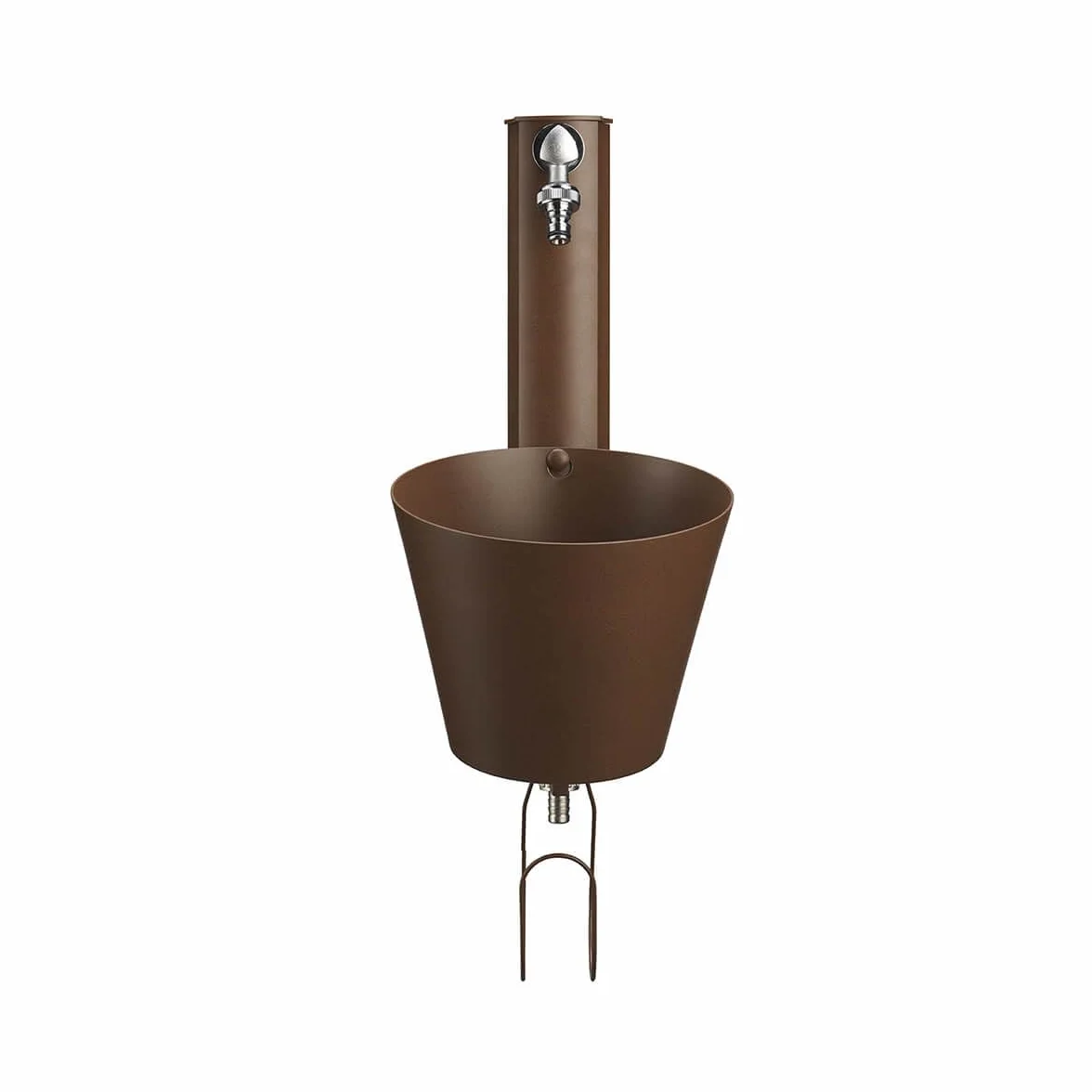 BEL FER Fuente de jardín de pared con dos grifos y cubo extraíble, con puerta de goma, modelo 42/ PRS (óxido)