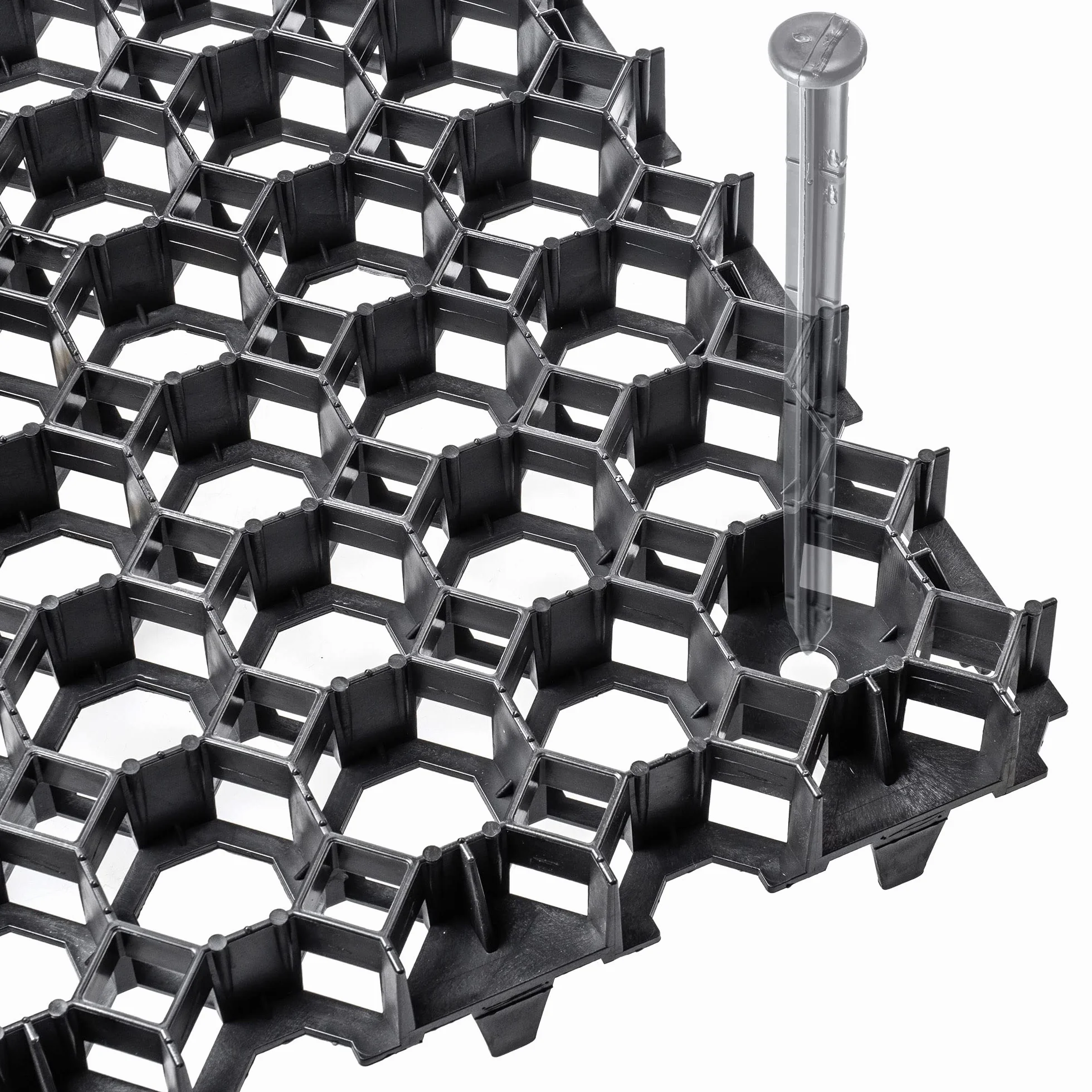 KADAX Rejilla para césped 50x50 cm Negro 10 Unidades