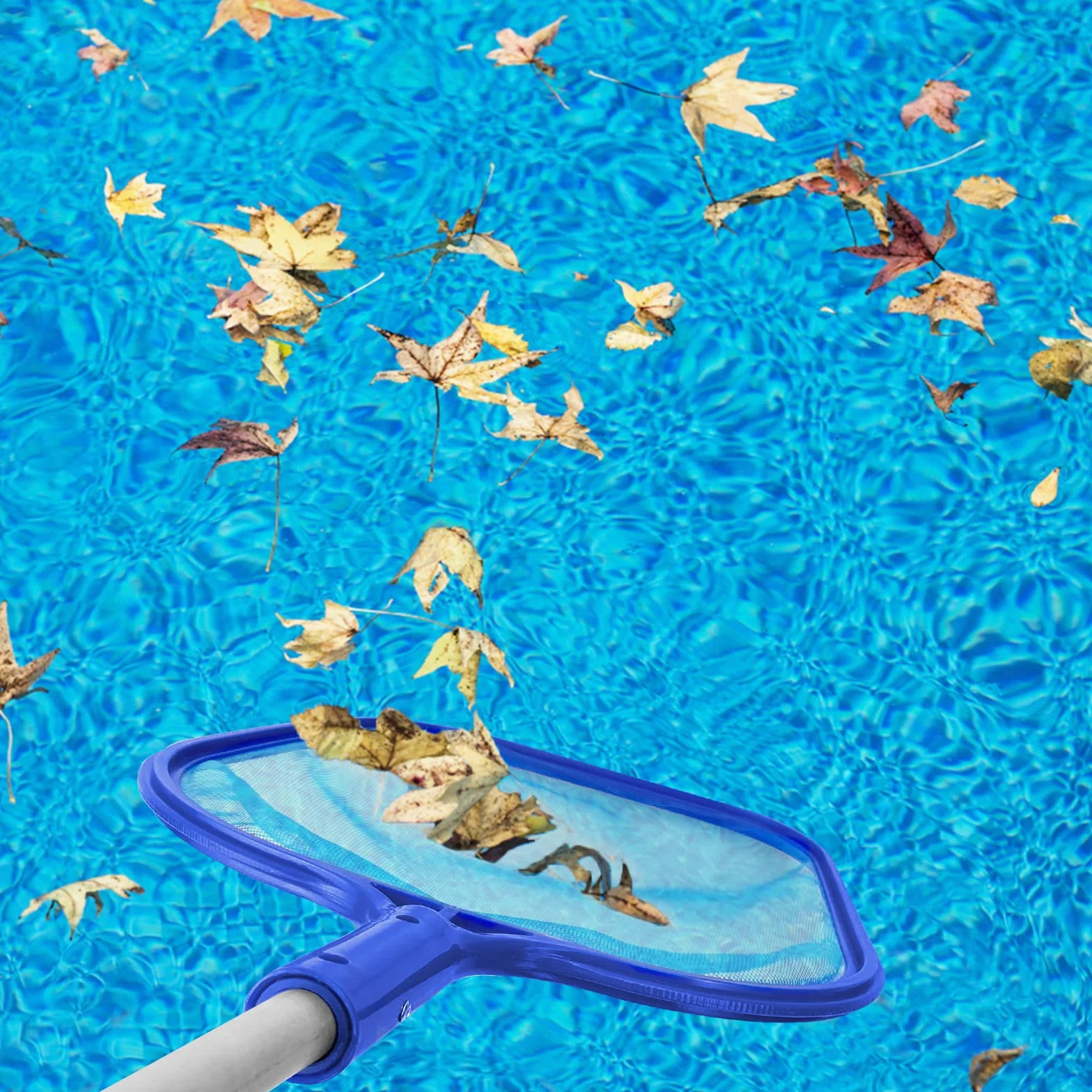 Jsdoin Recogehojas para Piscinas Profesional, Kits de Skimmer con Barra Telescópica 1.2m