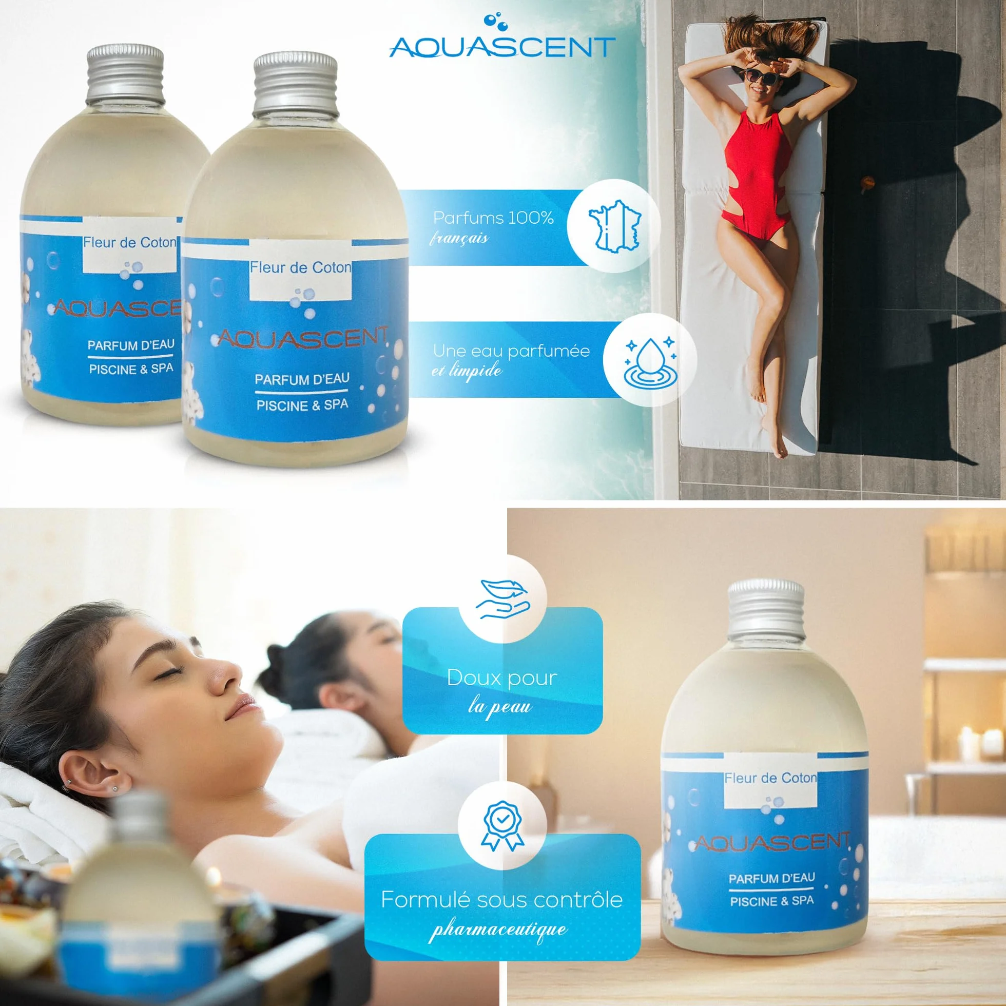Perfume para Agua de Piscina SPA Aroma Flor de Algodón 250 ml