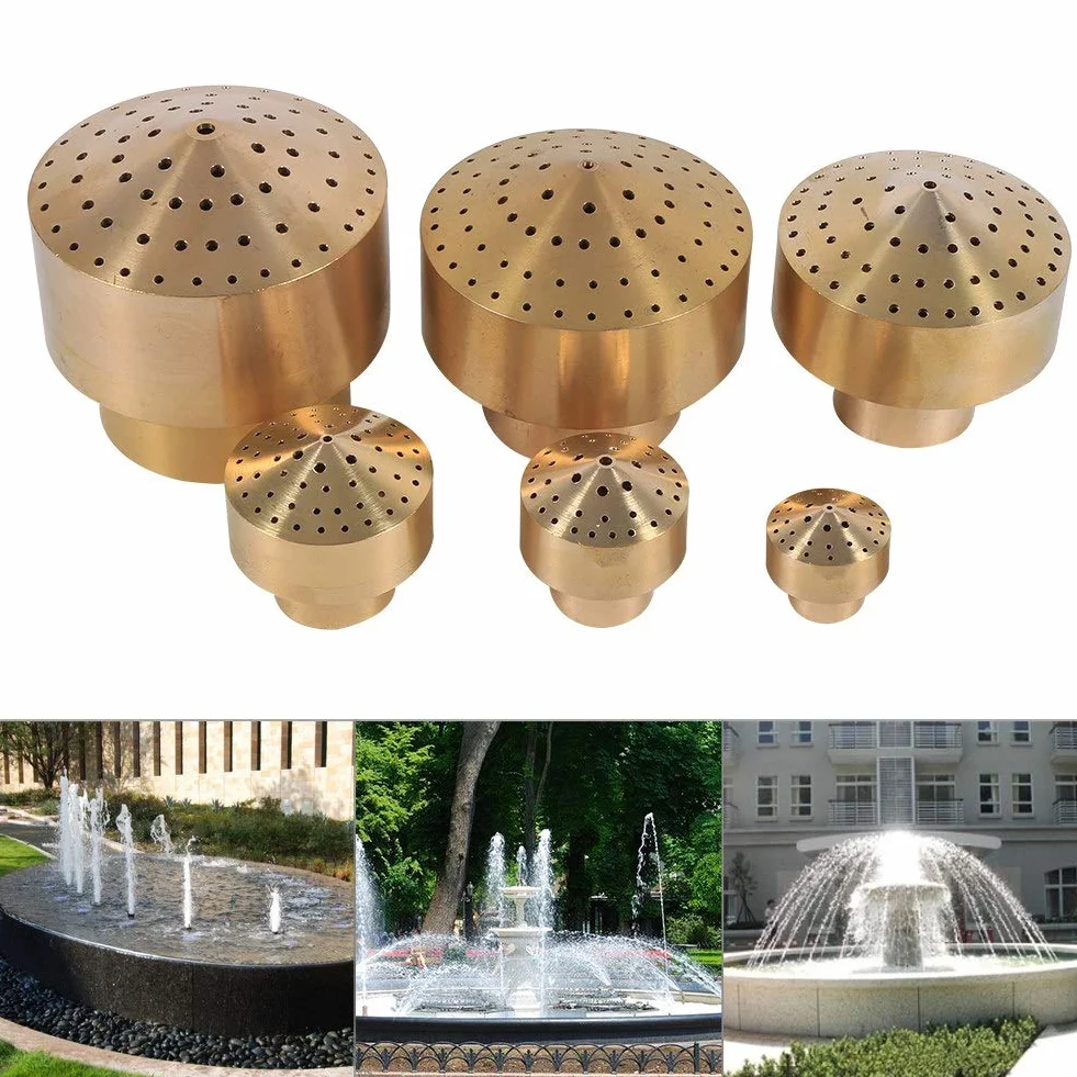 Boquilla de Fuente Dorada Columna Aspersor Cabezal de Rociado Dispersión porosa Estanque de jardín