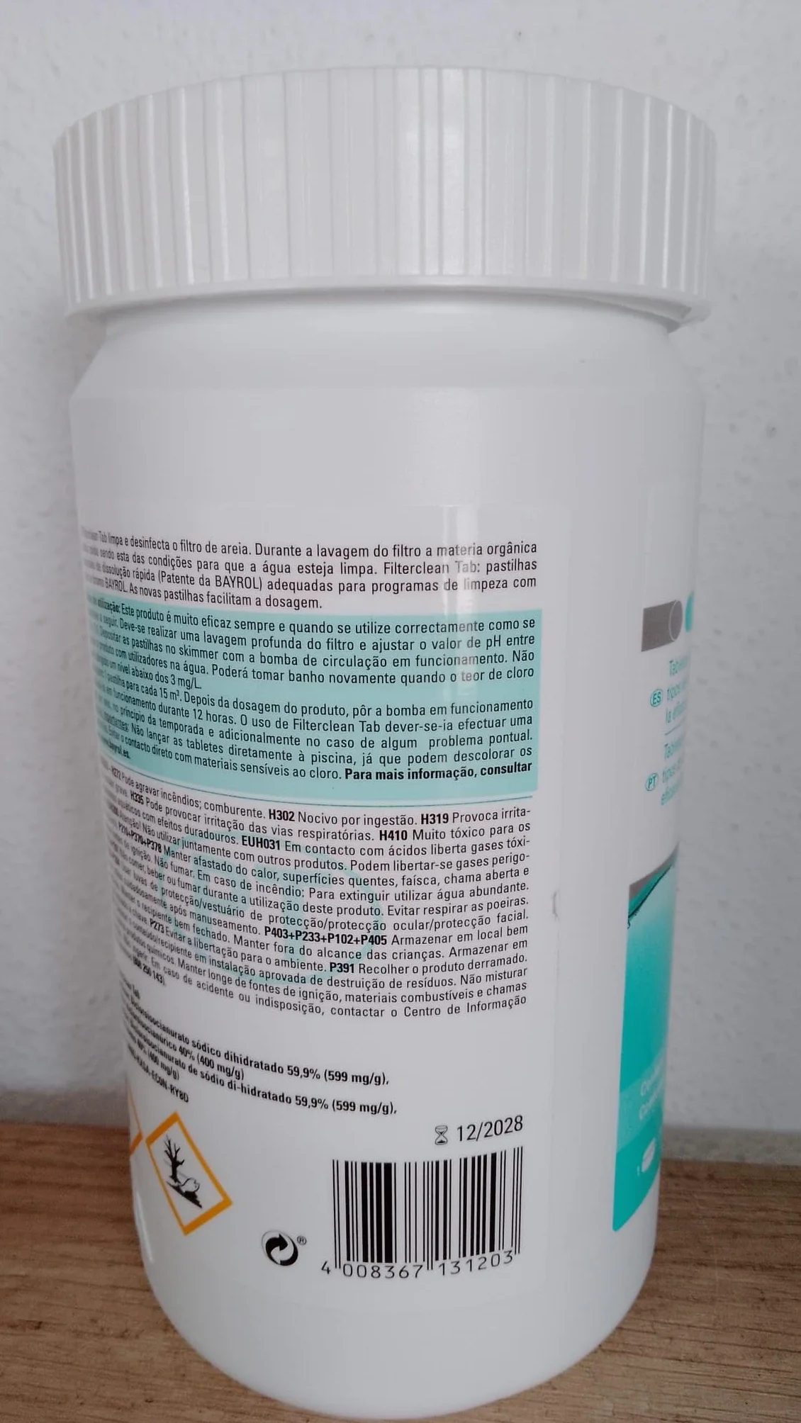 Filterclean Tab 1 kg - Tabletas de cloro patentadas para limpiar y desinfectar filtro de arena o vidrio