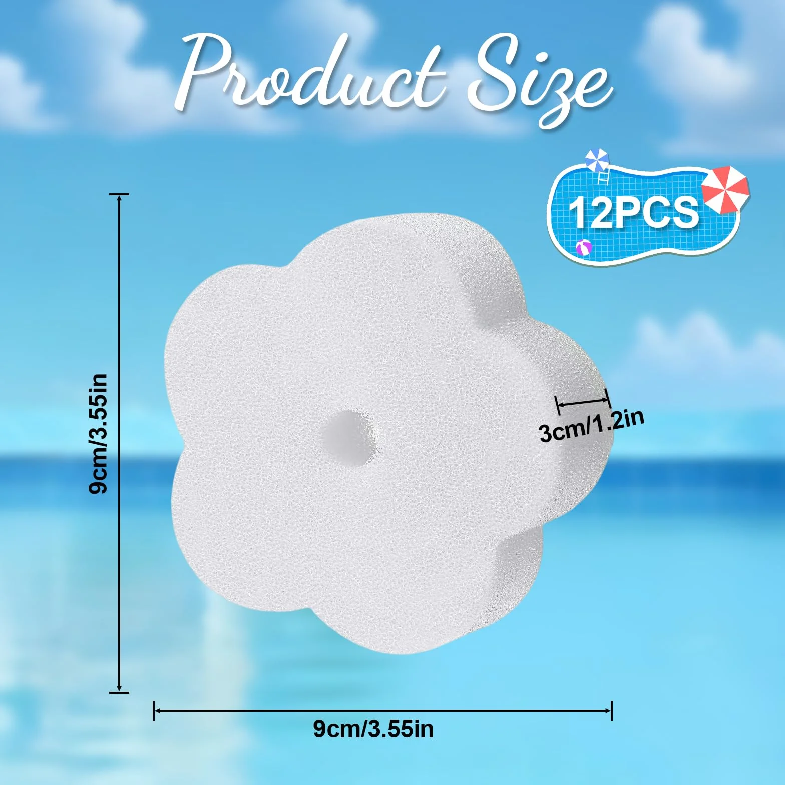 Esponjas Absorbentes Piscina Forma de Flor Absorbe Aceite Grasa Suciedad 12 PCS