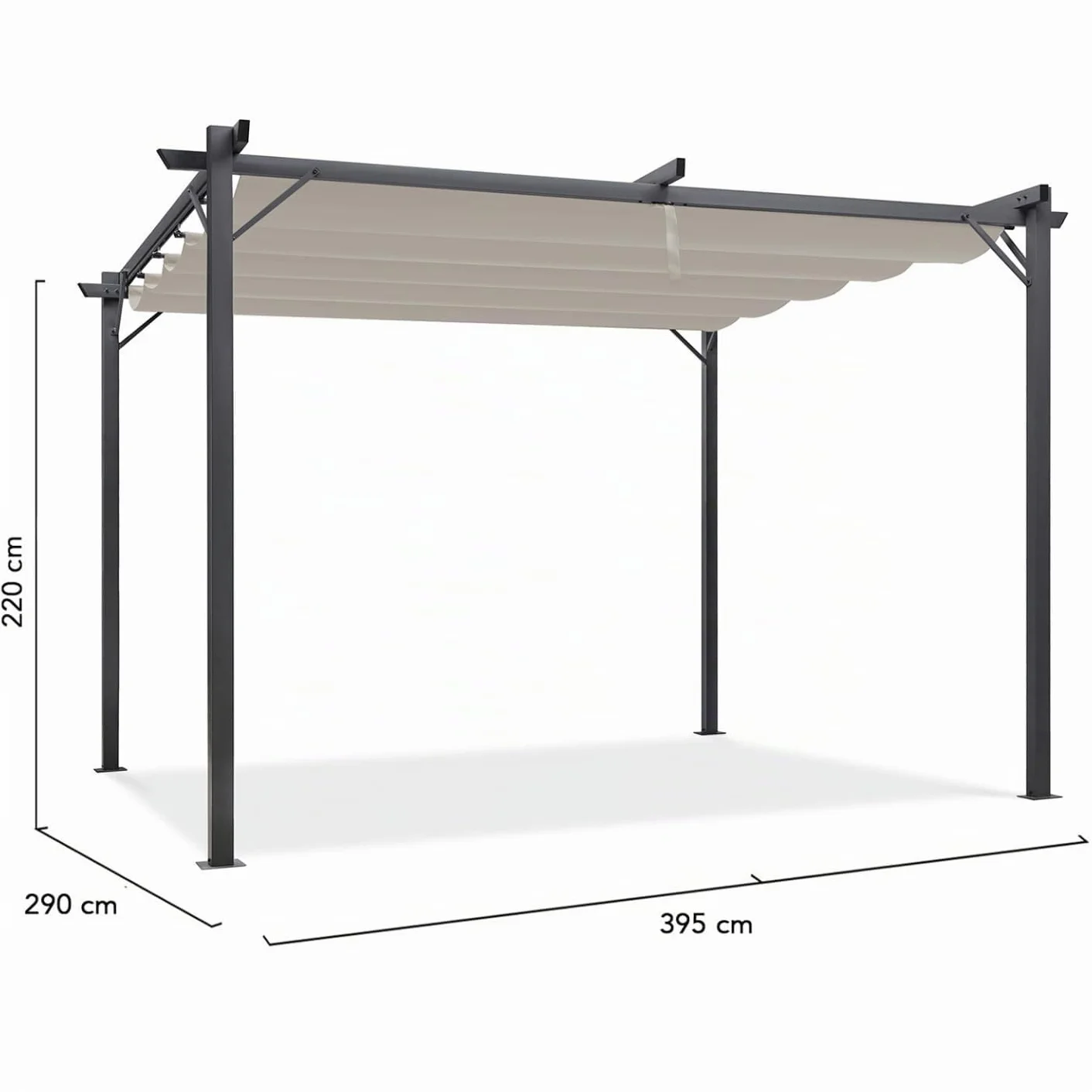 Pergola tejado retráctil Topo 3 x 4 M cenador 4 patas