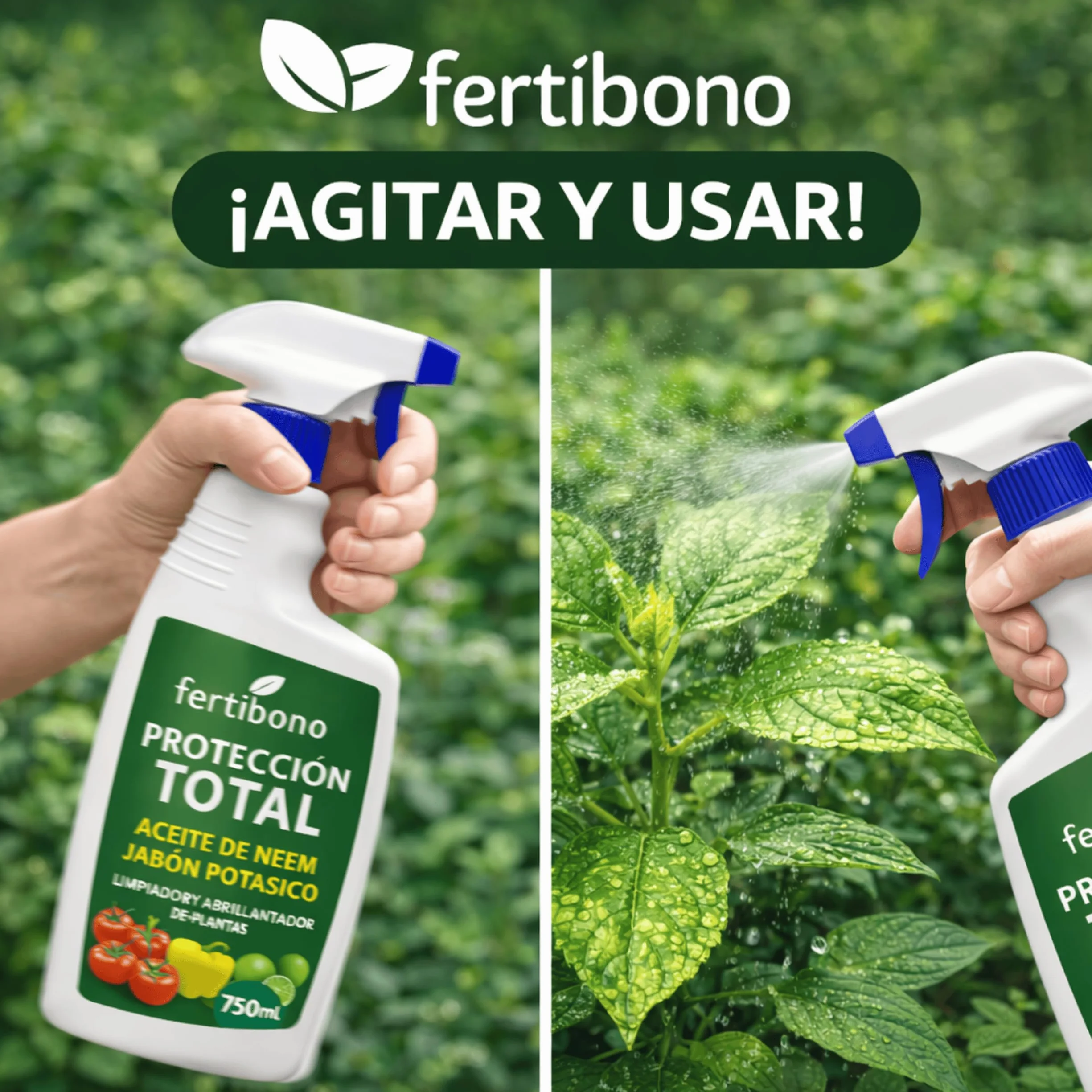 FERTIBONO Jabón Potásico y Aceite de Neem 750ml Cuidado Natural para Plantas