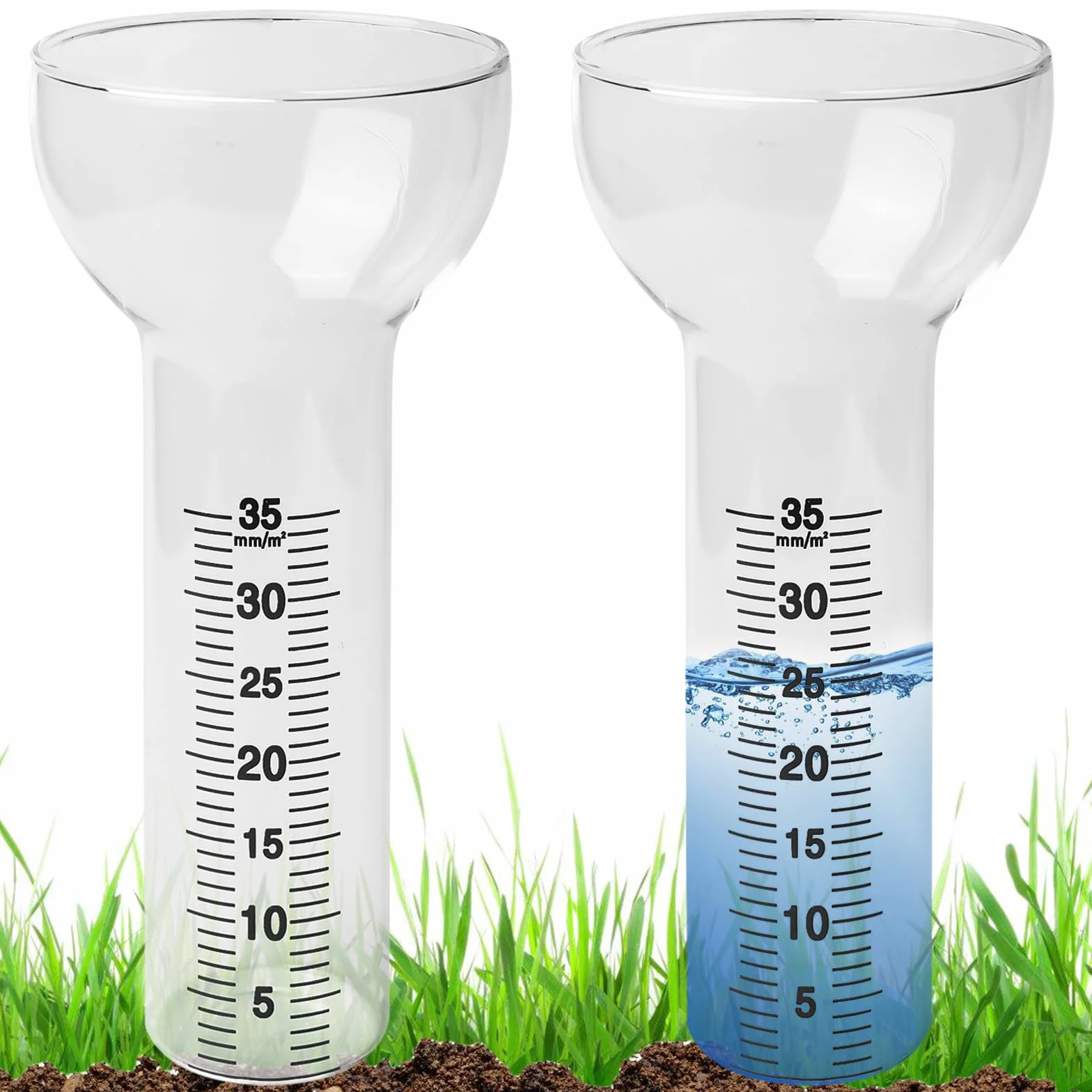 Pluviómetros de vidrio 35 mm resistentes a las heladas para exteriores jardín