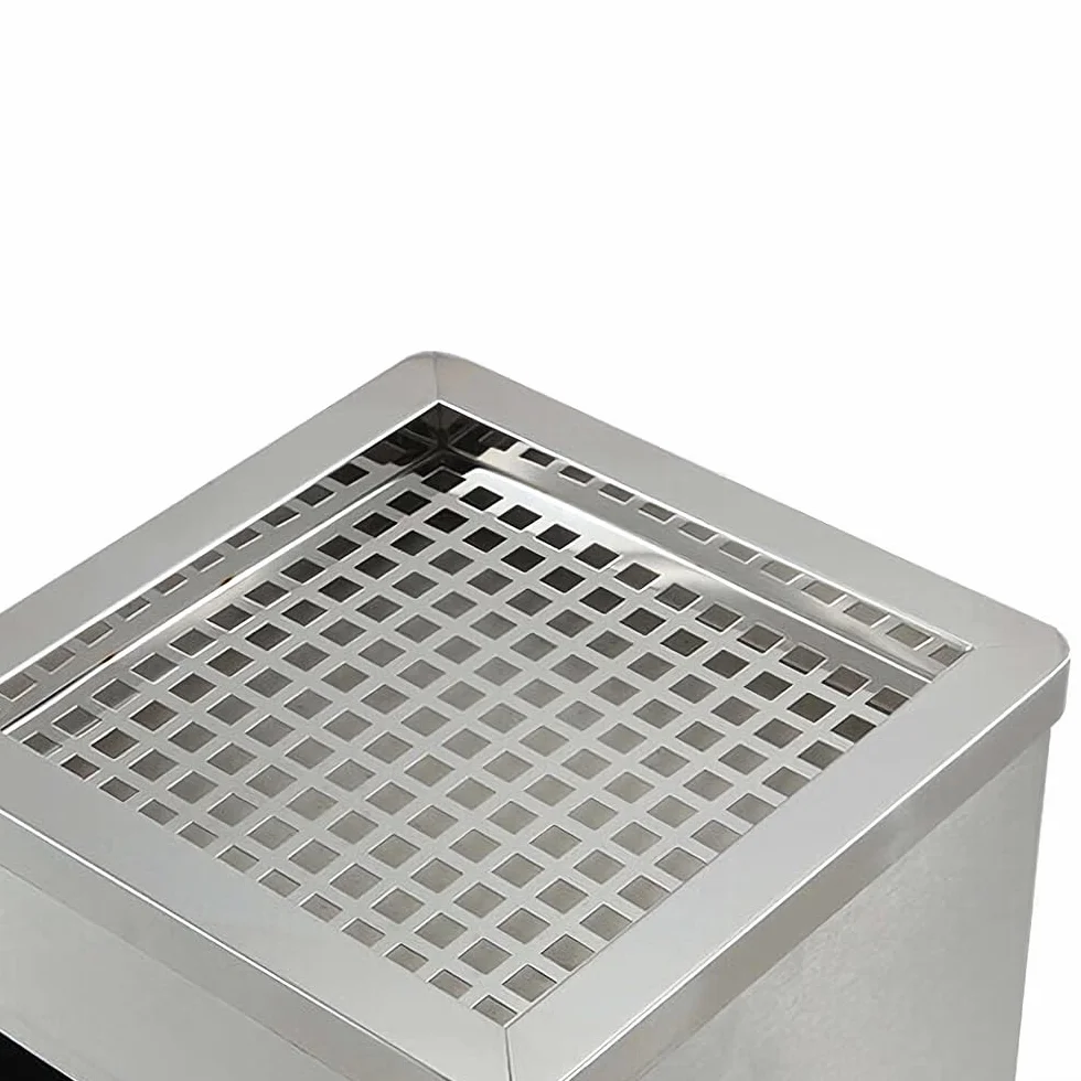 HUOLE Papelera con Cenicero Acero Inoxidable 48L 30x24x60cm Cubo Basura