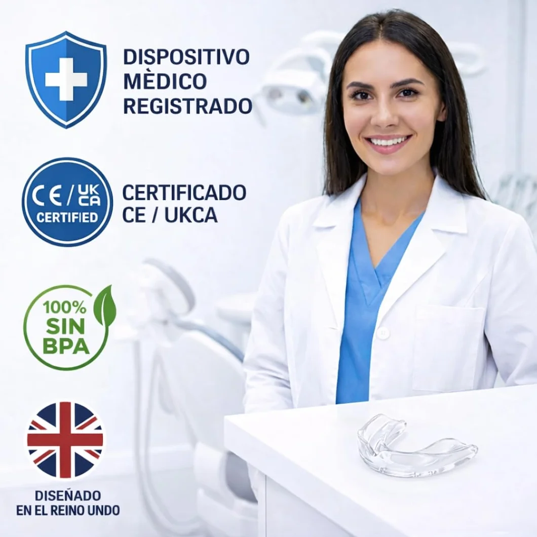 Runesol ferula descarga bruxismo, 4 x Normal, protector bucal para dormir