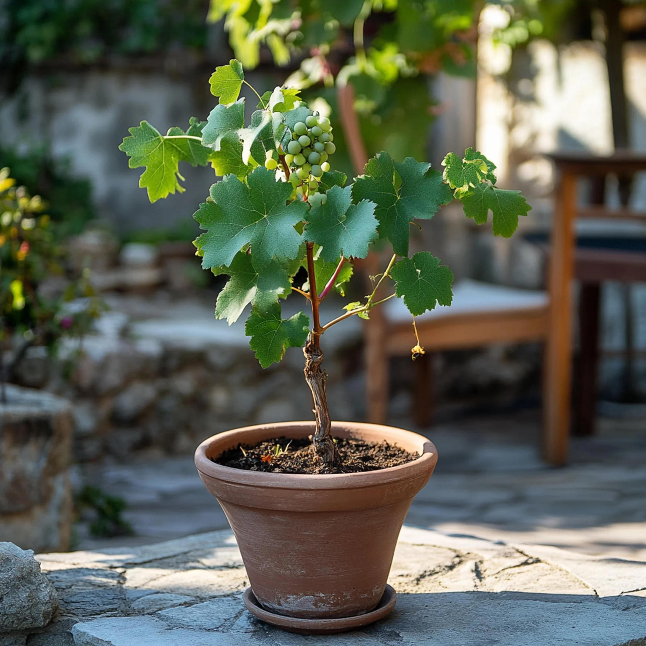 Vitis Vinifera Uva Blanco Set de 3 Maceta 9cm Altura 25-40cm