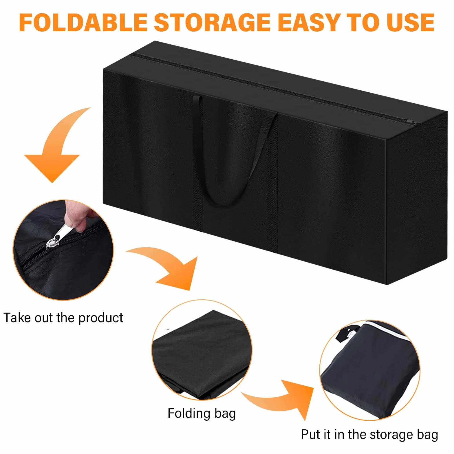 Bolsa de almacenamiento impermeable tela Oxford 210D funda protectora cojín jardín con asa