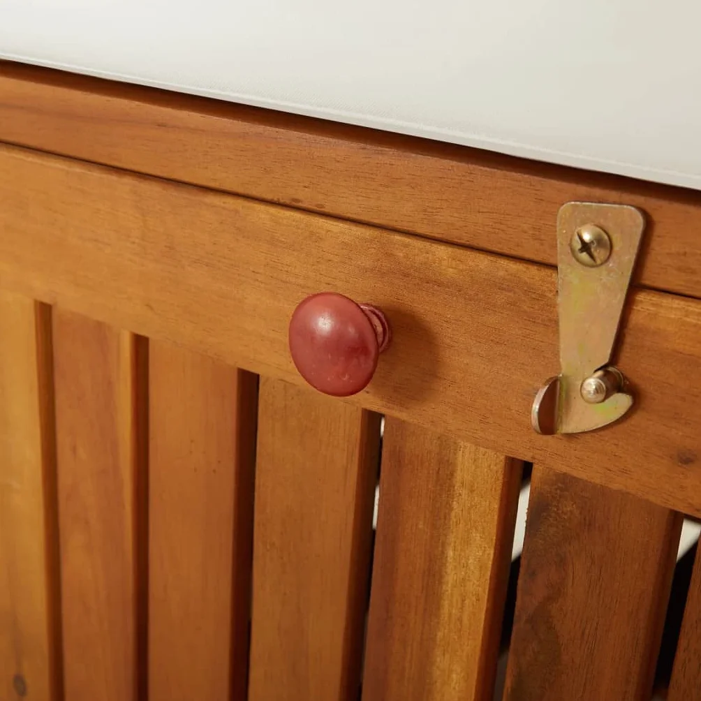 vidaXL Banco de Almacenaje con Cojín Otomana Baúl Madera Maciza Acacia 148 cm