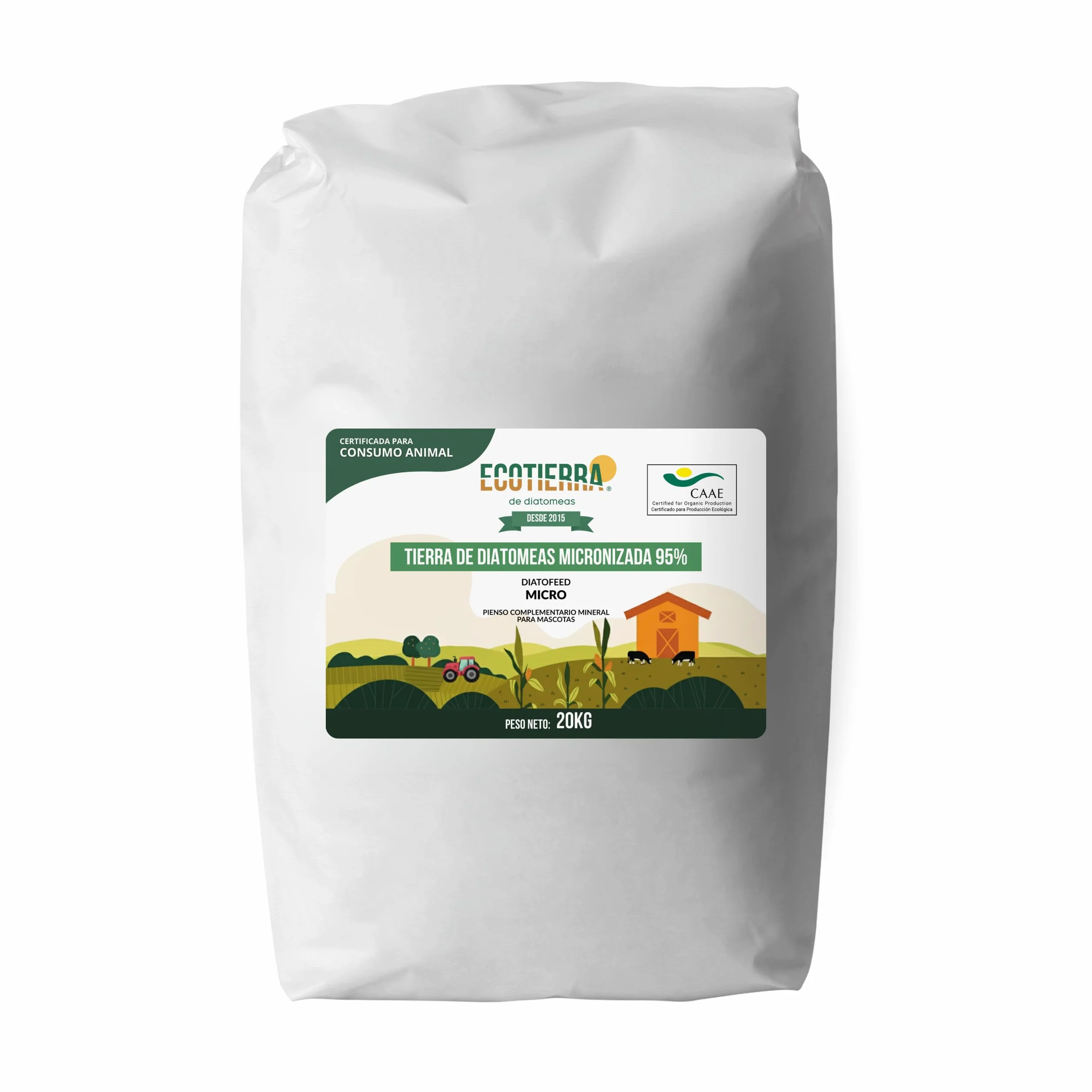 ECO Tierra de Diatomeas Micronizada 20kg – Complemento Mineral para Alimentación Animal
