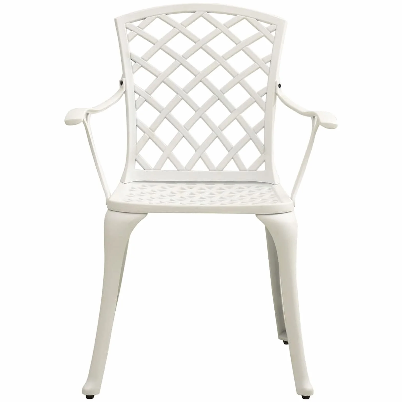 5 Piezas Bistro Set Mesa y Sillas Aluminio Fundido Blanco Jardin