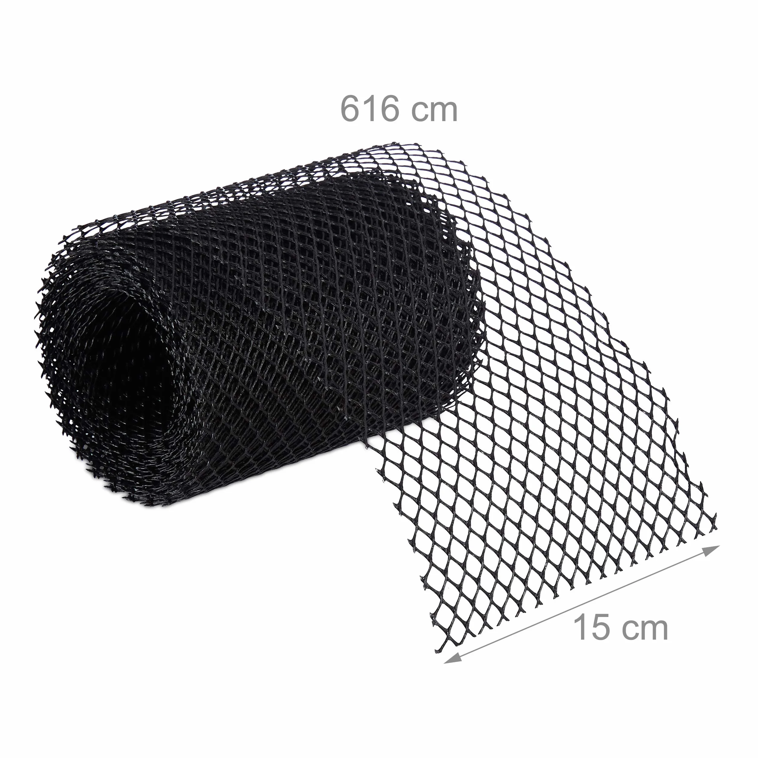 Relaxdays Protector Canalones Malla 6 Metros Plastico Negro 15 cm